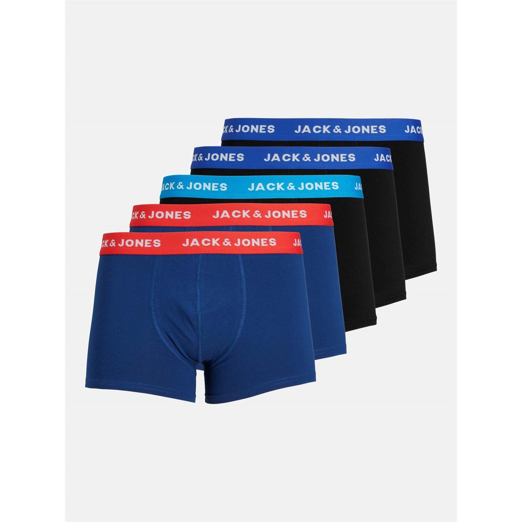 Jack and Jones Lee 5 Pack Plain Trunk