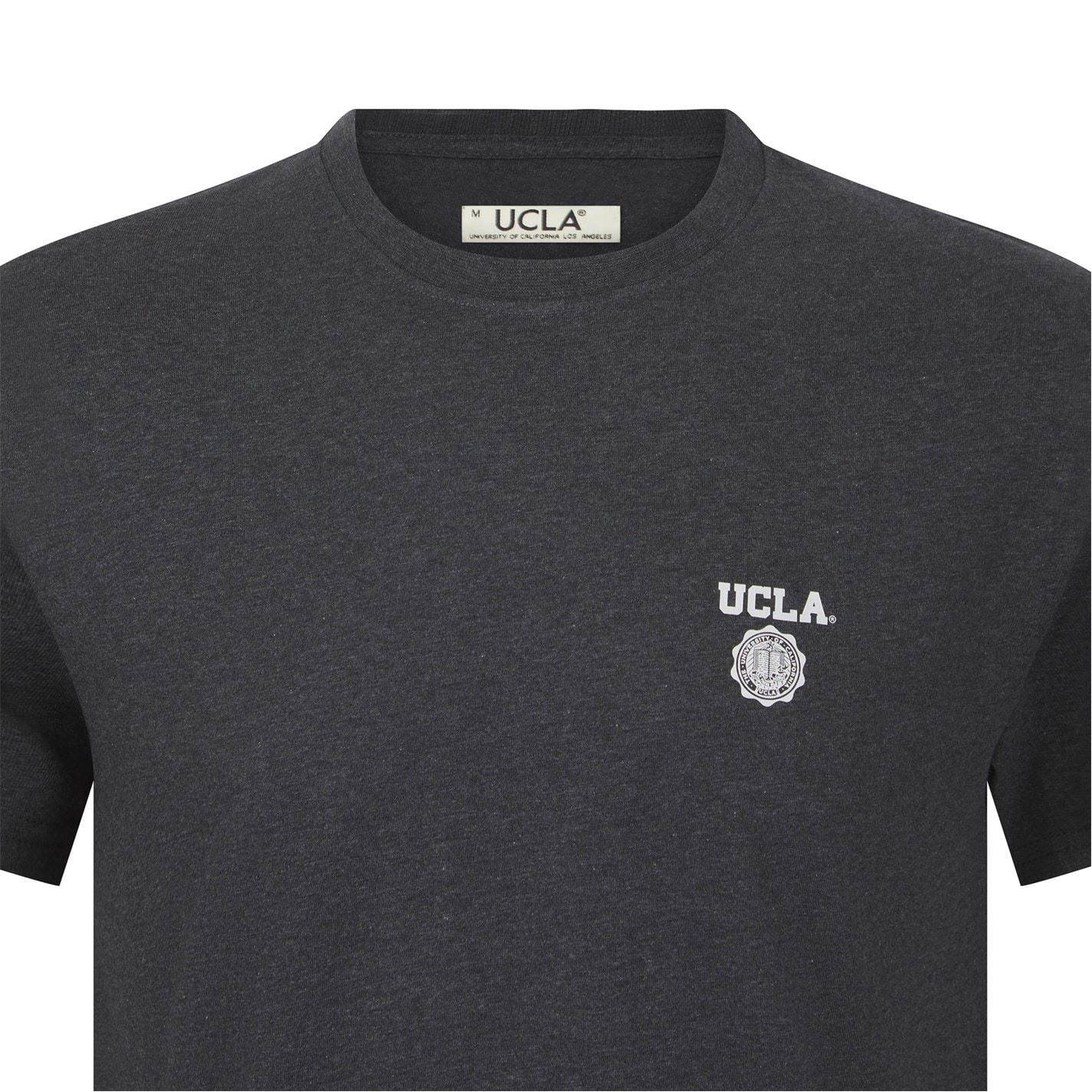 UCLA Logo Print Embroidered Regular Fit Short Sleeve Crew Neck T-Shirt