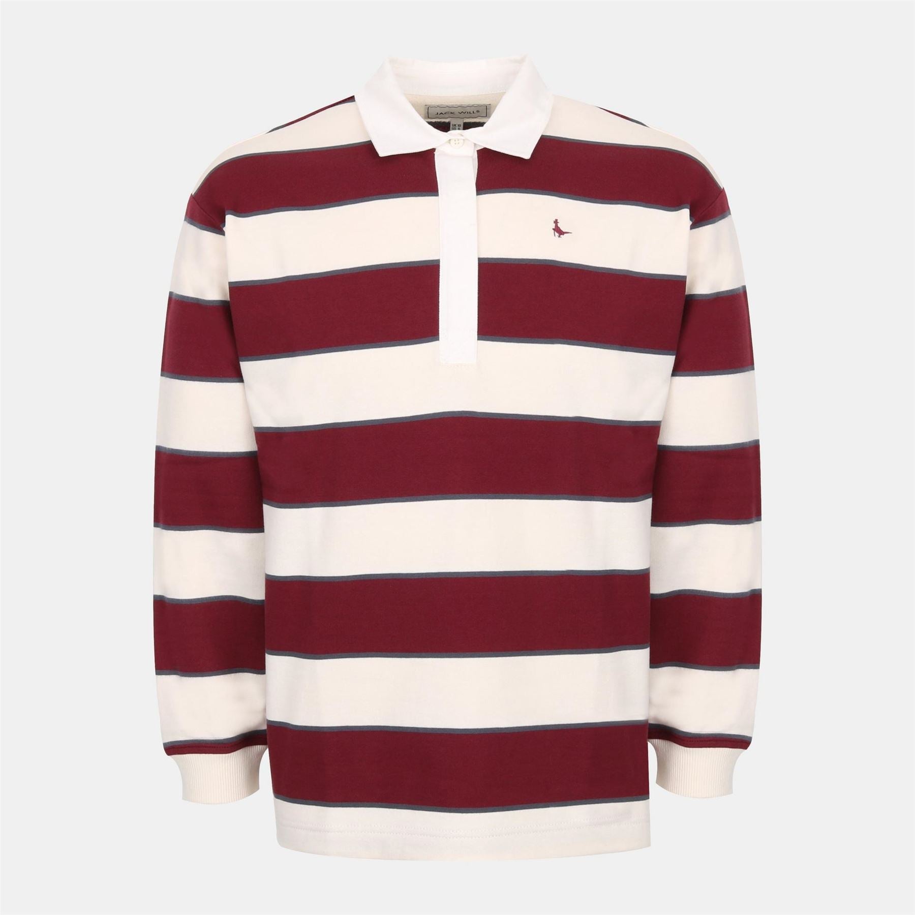 Jack Wills Cotton Polo Neck Long Sleeve Oversized Fit T Shirt