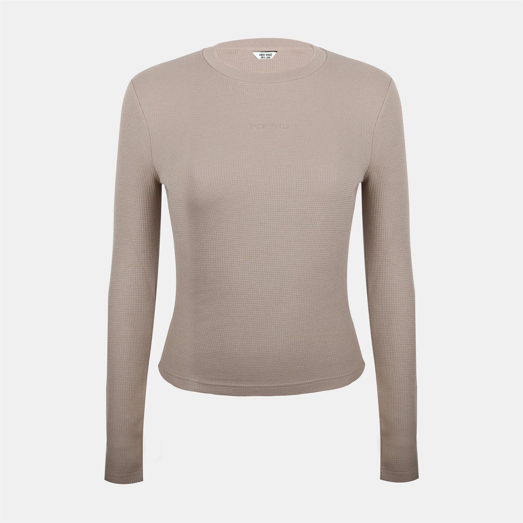 Jack Wills Waffle LSBaby Cotton Crew Neck Slim Fit Long Sleeve T Shirt