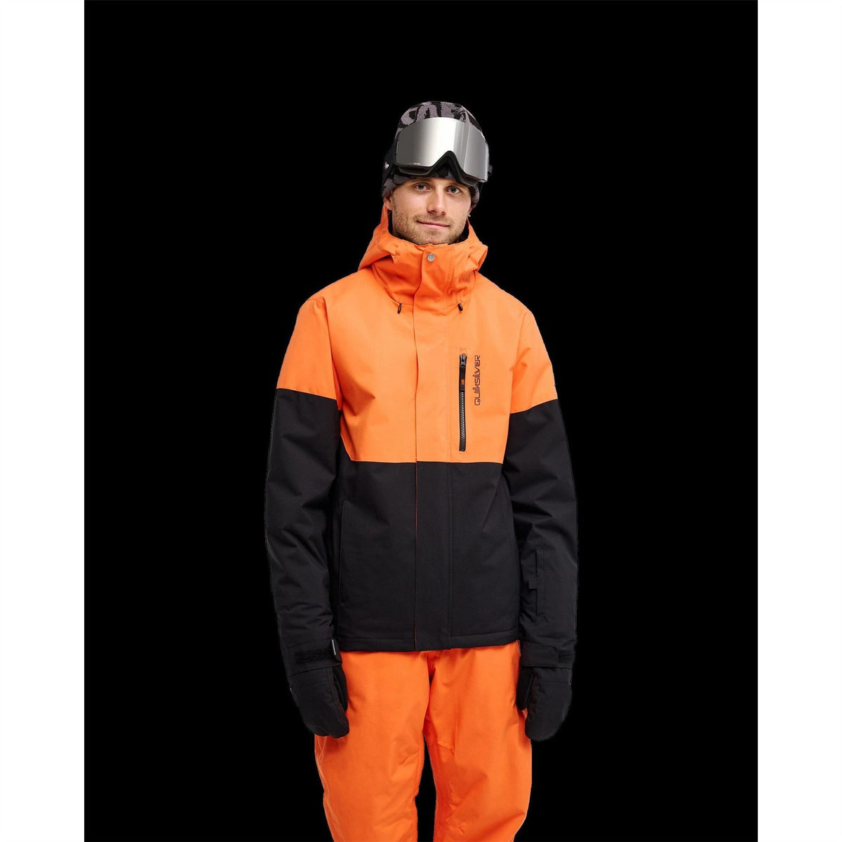 Quiksilver Titan Color Block Hooded Hook and Loop Ski Jacket