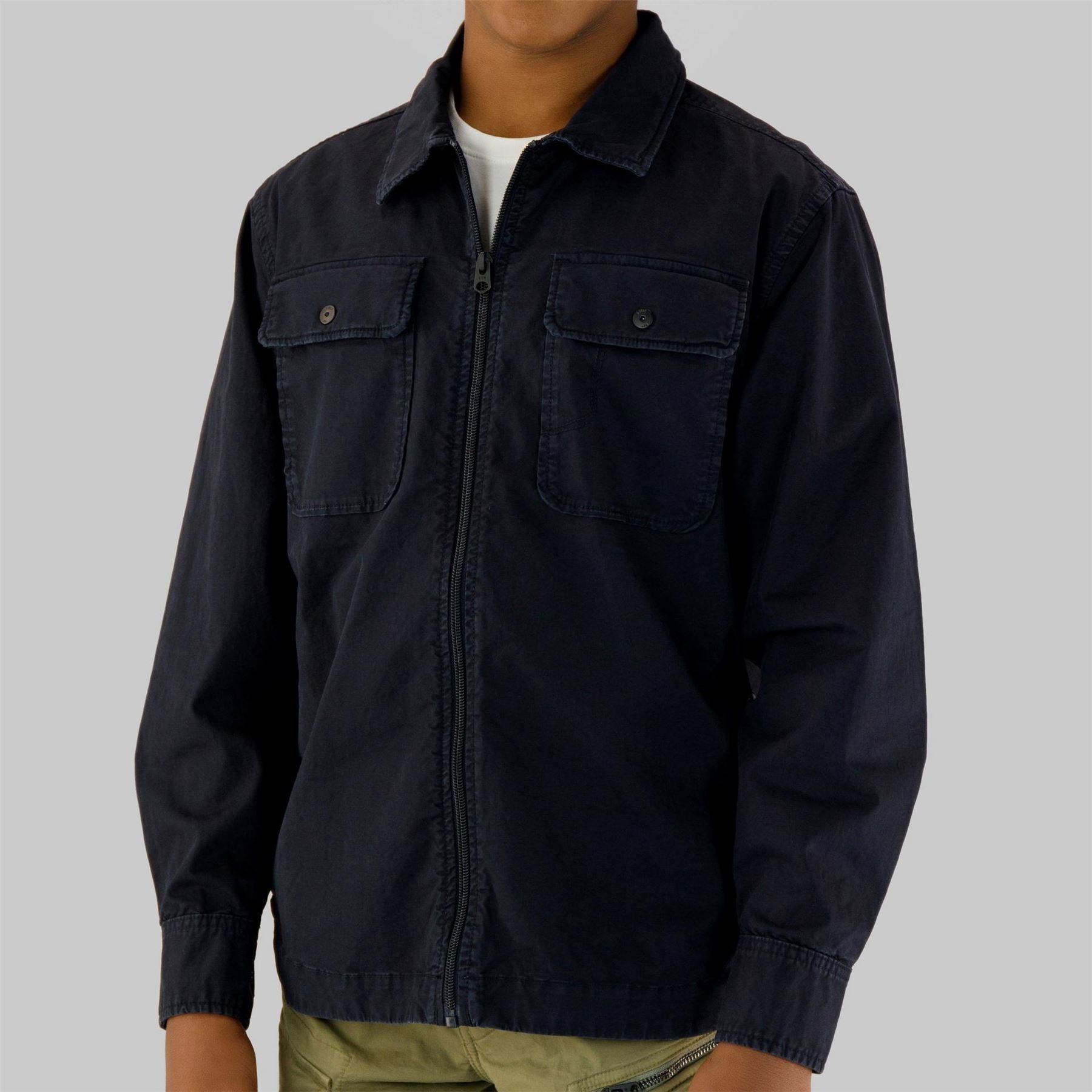 G Star Solid Patterned Collard Neck Overshirt