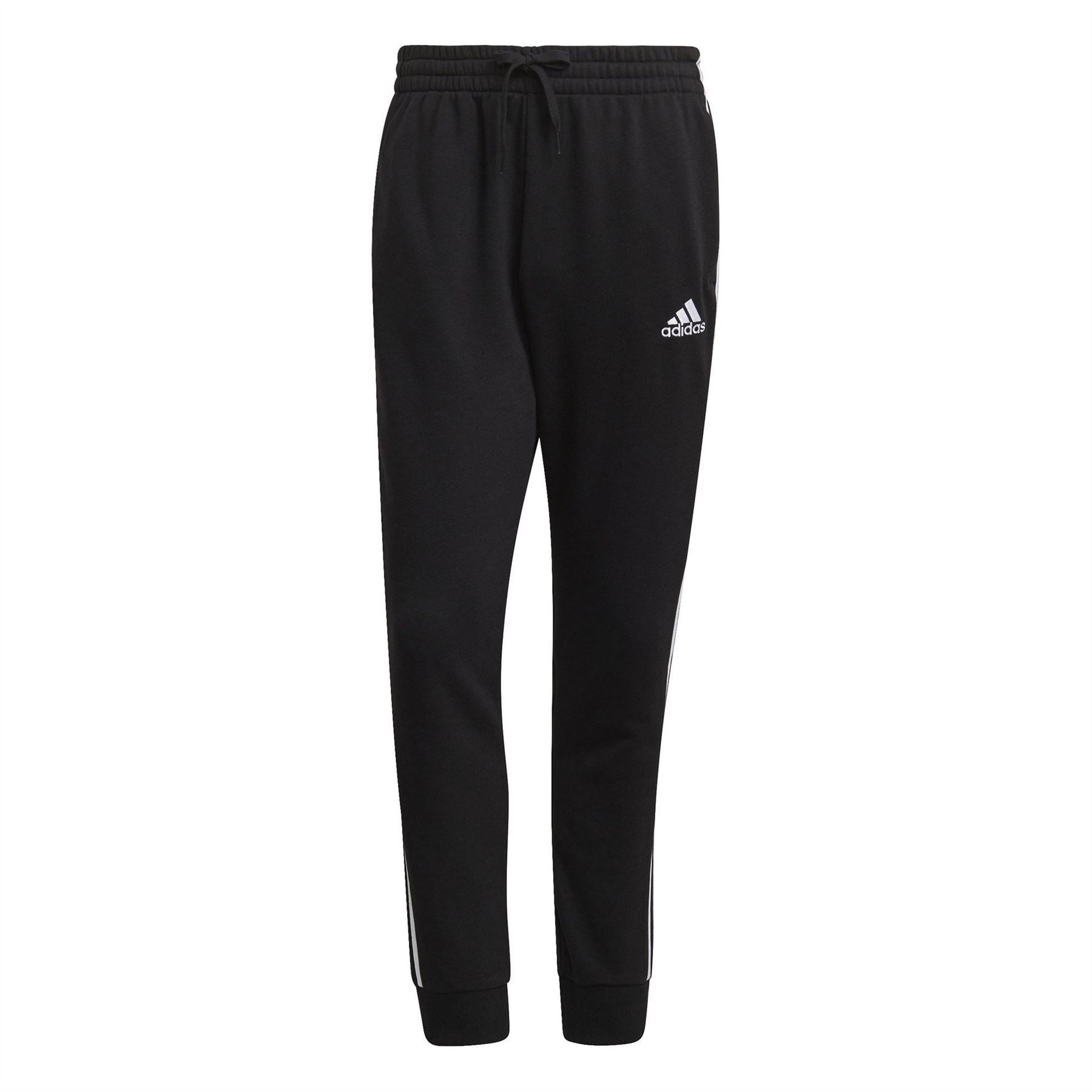 adidas Mens French Terry Tapered Cuff 3 Stripes Jog Joggers