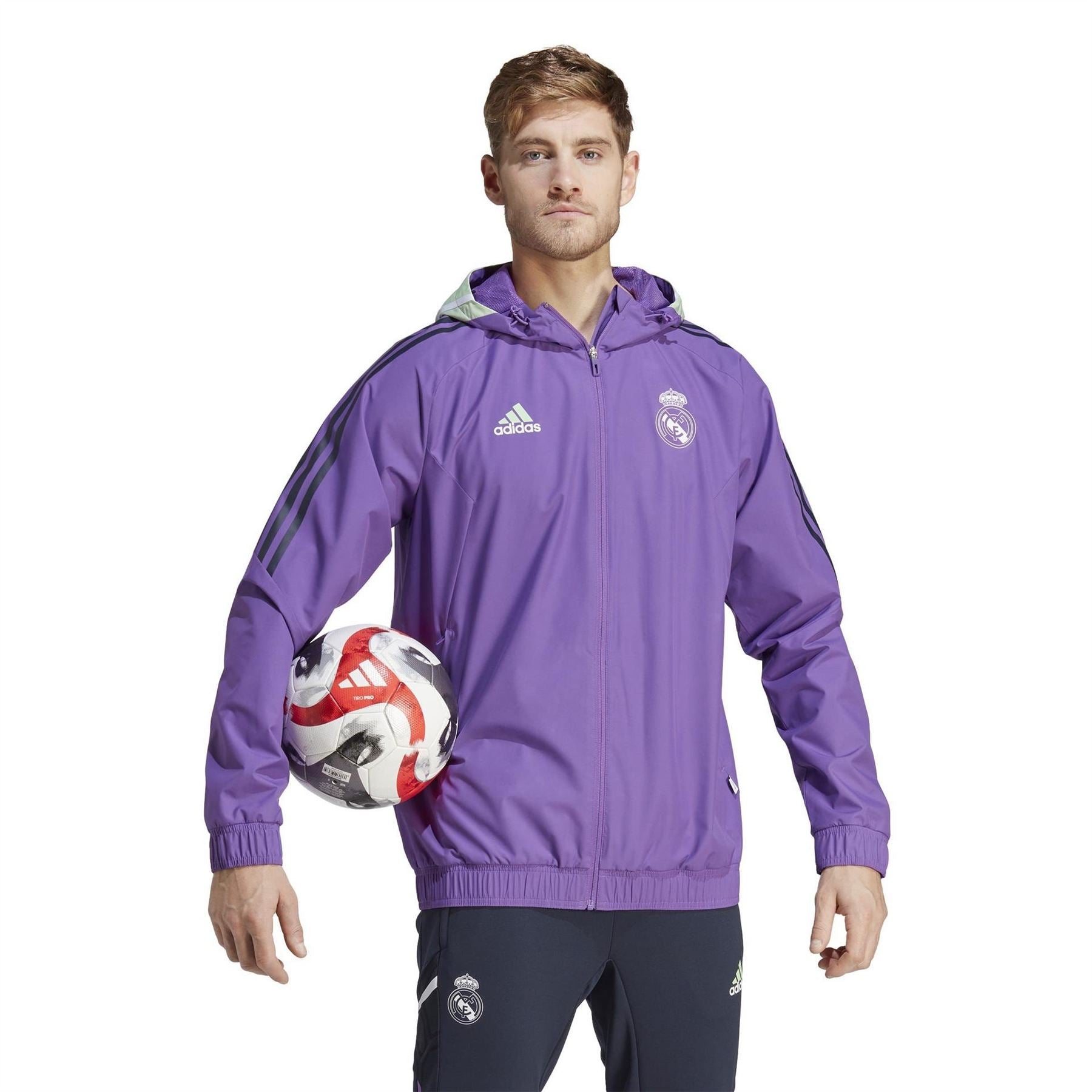 adidas Real Madrid Autumn Winter Weather Resistant Windbreaker