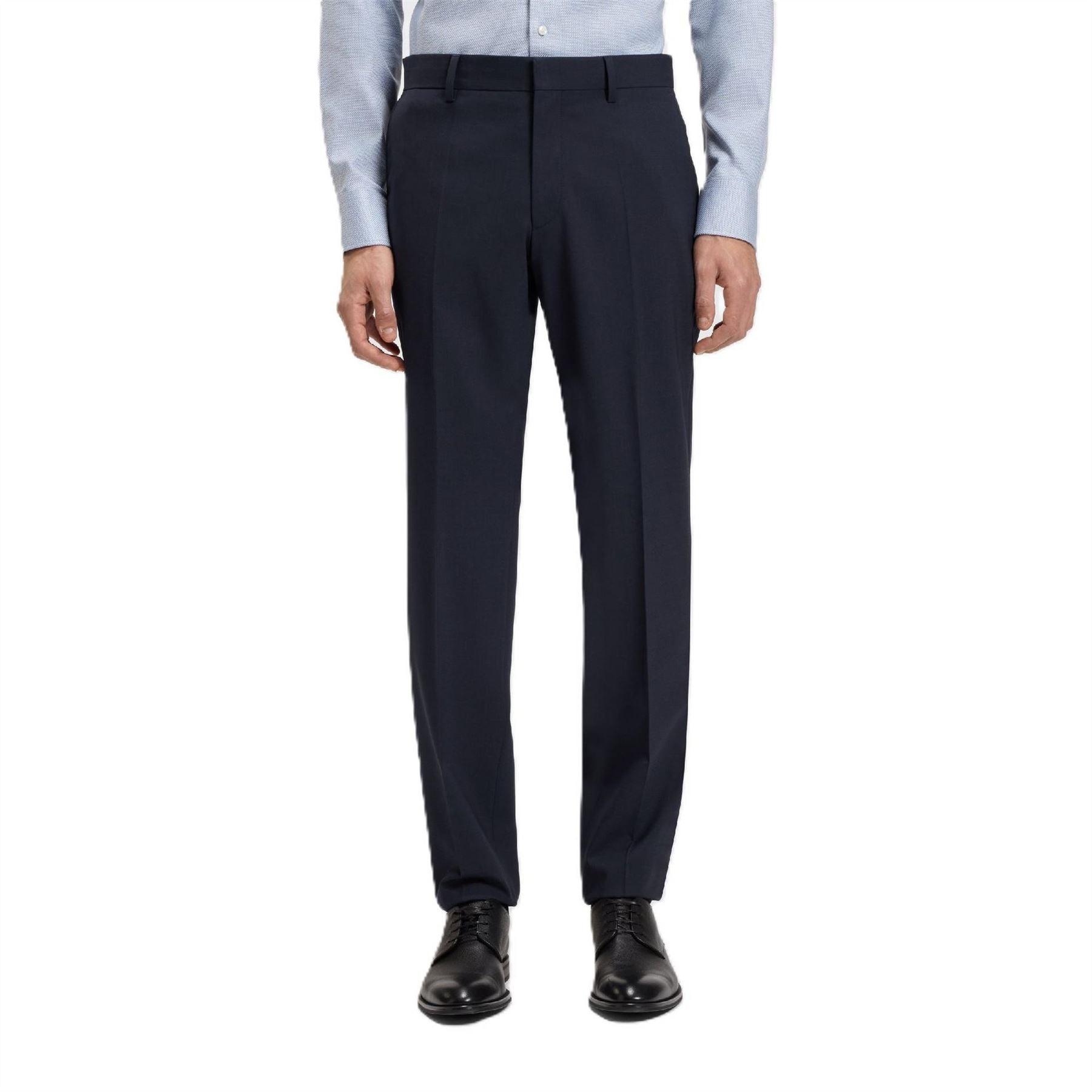 Boss Lenon Solid Patterned Straight Suit Trousers