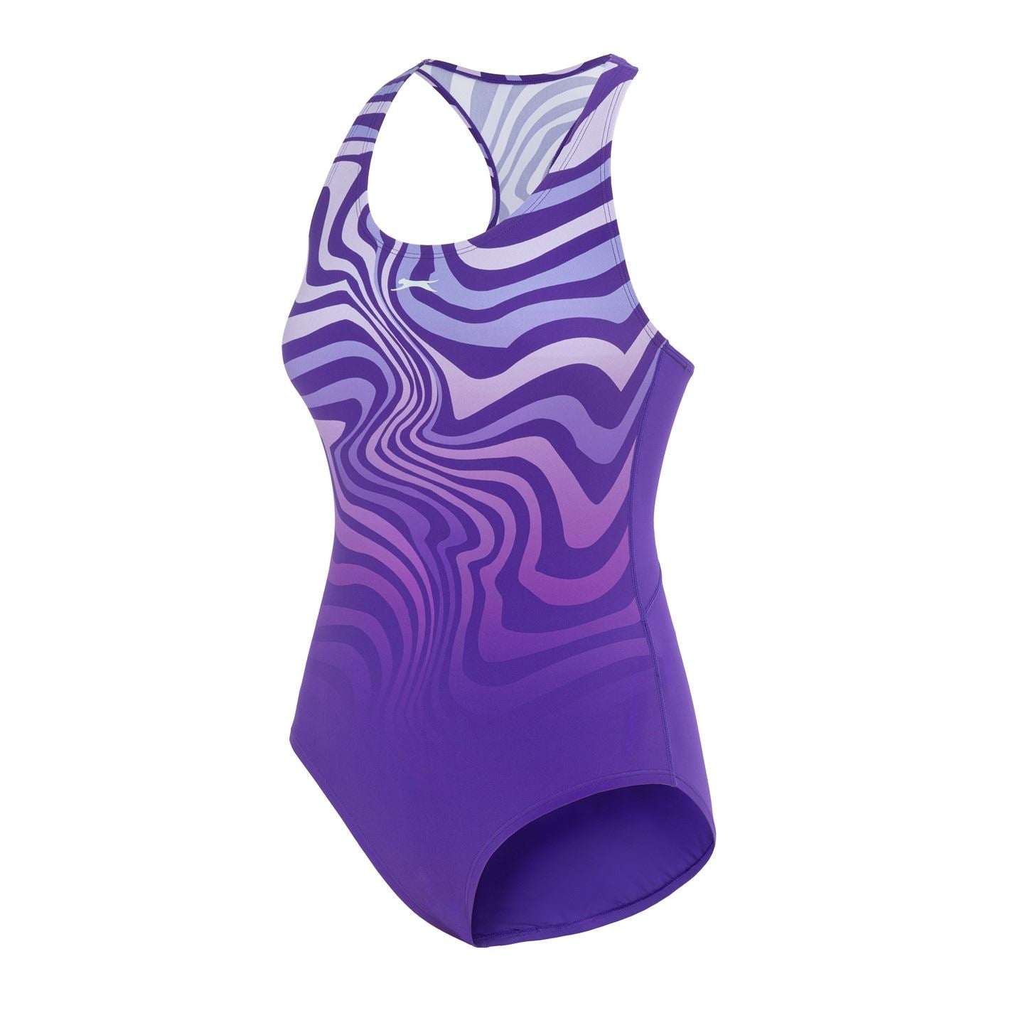 Slazenger Snug Fit Wave Patterned One Piece Swimsuit
