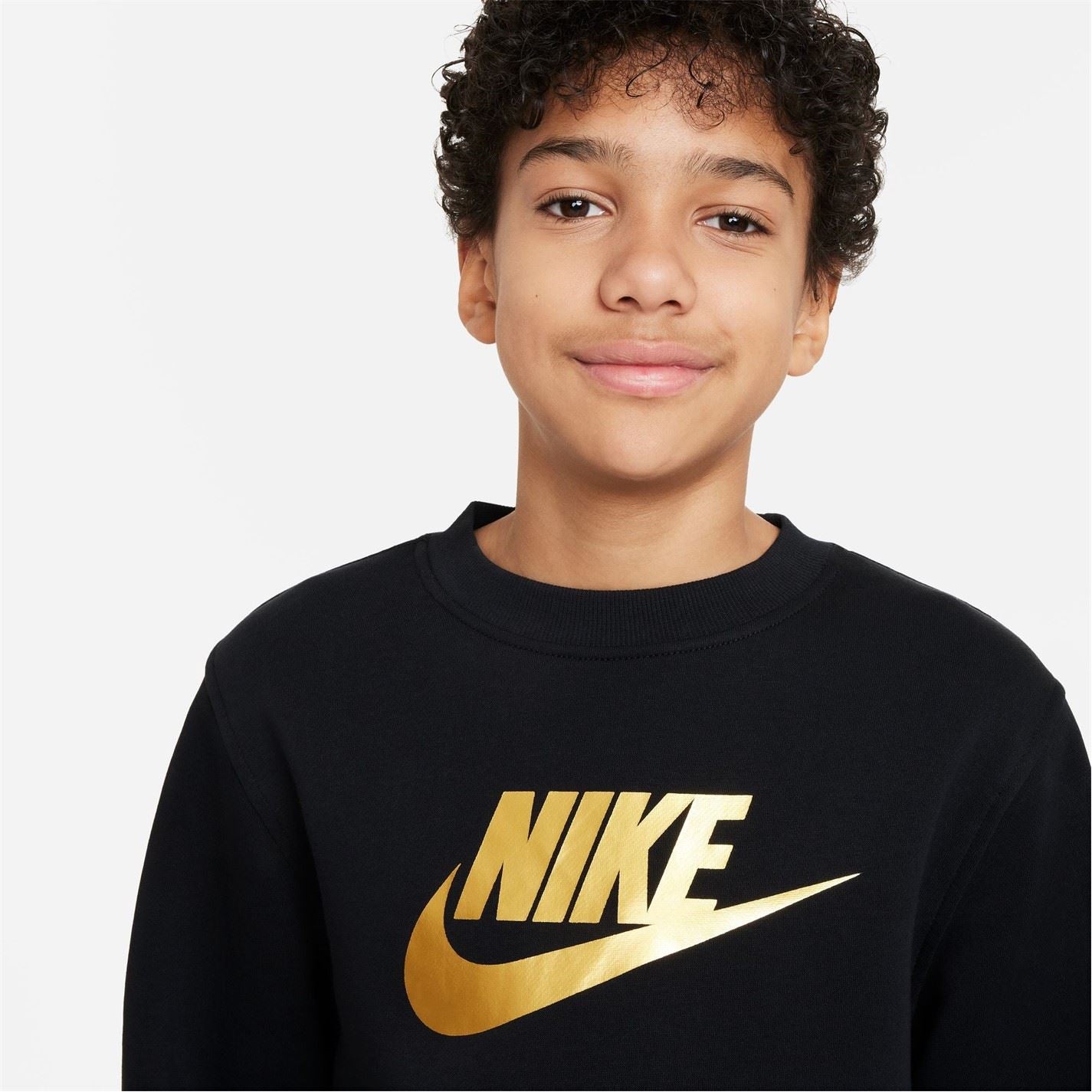 Nike Crew Neck Ribbed Collar Long Sleeve Sweatshirt