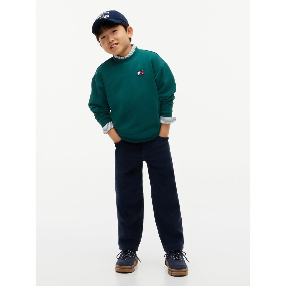 Tommy Hilfiger Flag Heritage Crewneck Cotton Long Sleeve Sweatshirt