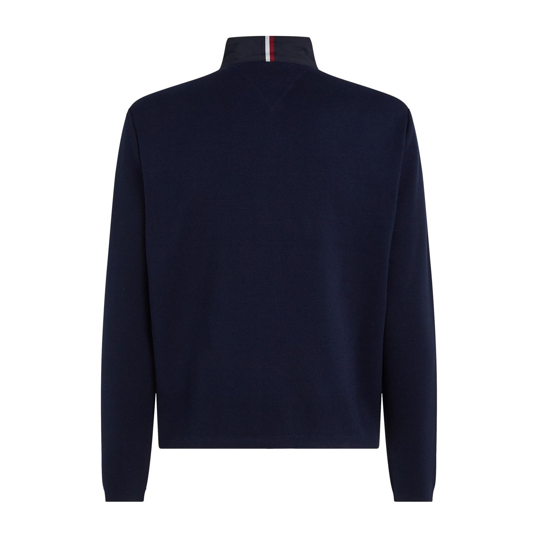 Tommy Hilfiger Mixed Media Zip Neck Long Sleeve Sweatshirt
