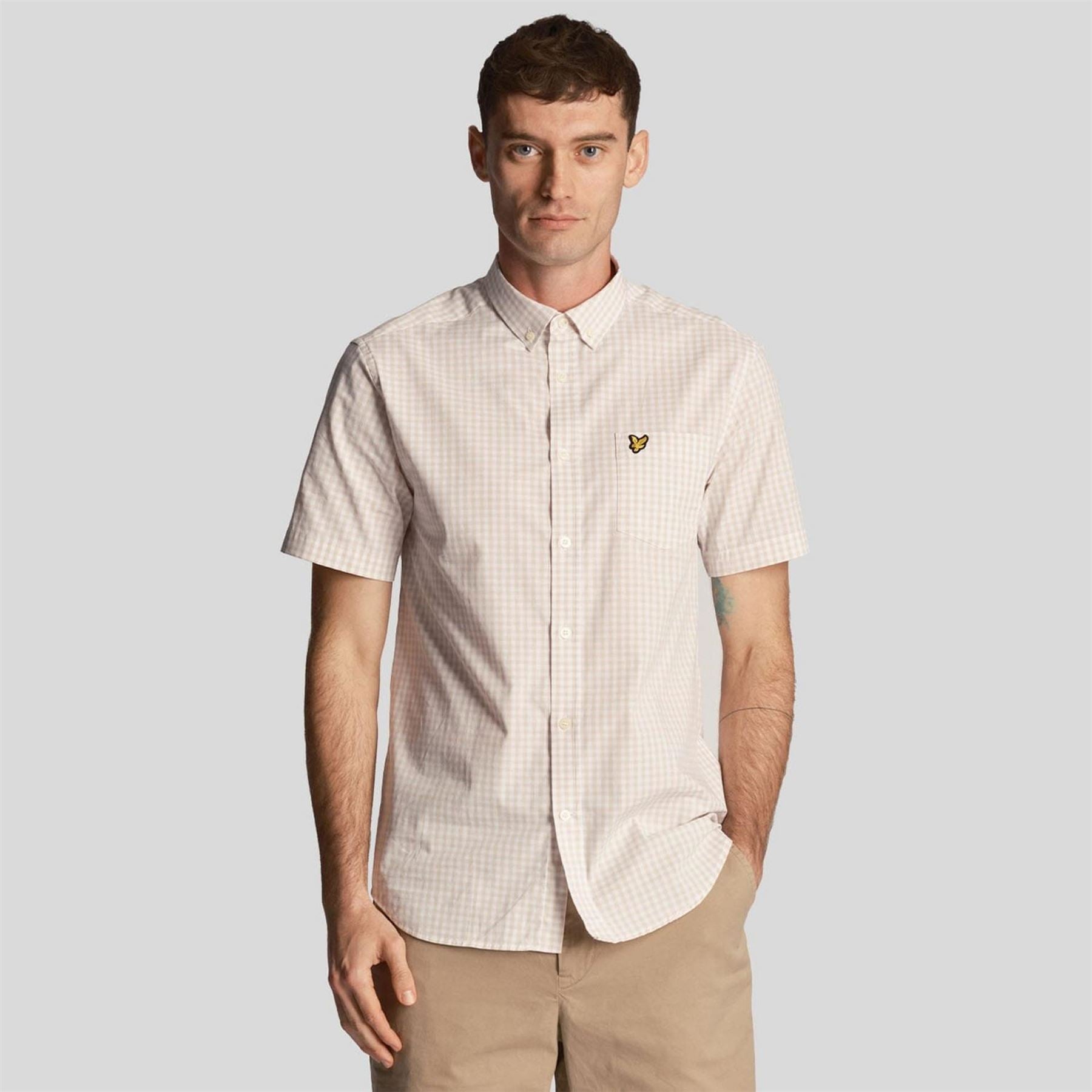 Lyle and Scott Sleeve Slim Fit Gingham Shirt