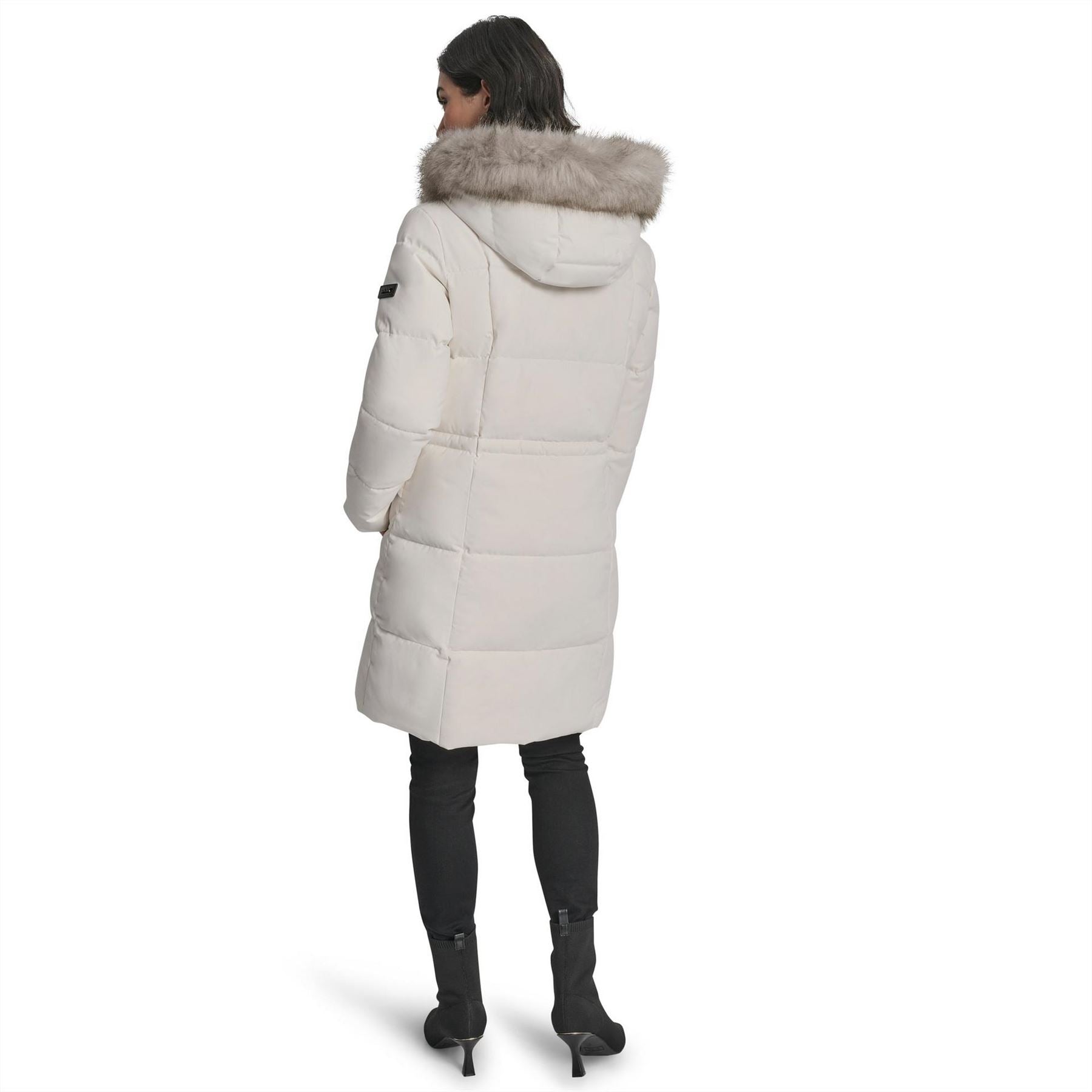 DKNY Medium Fur Hood Puffer Jacket