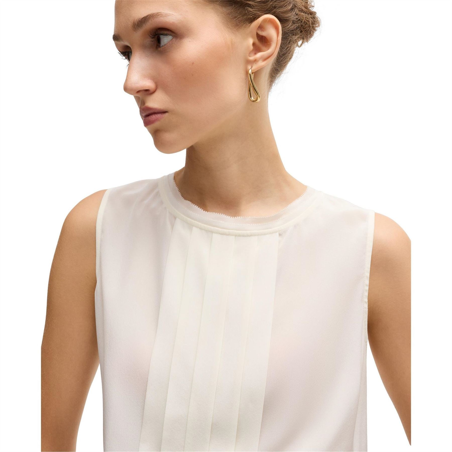 Boss Jewel Neck Sleeveless Regular Fit Blouse