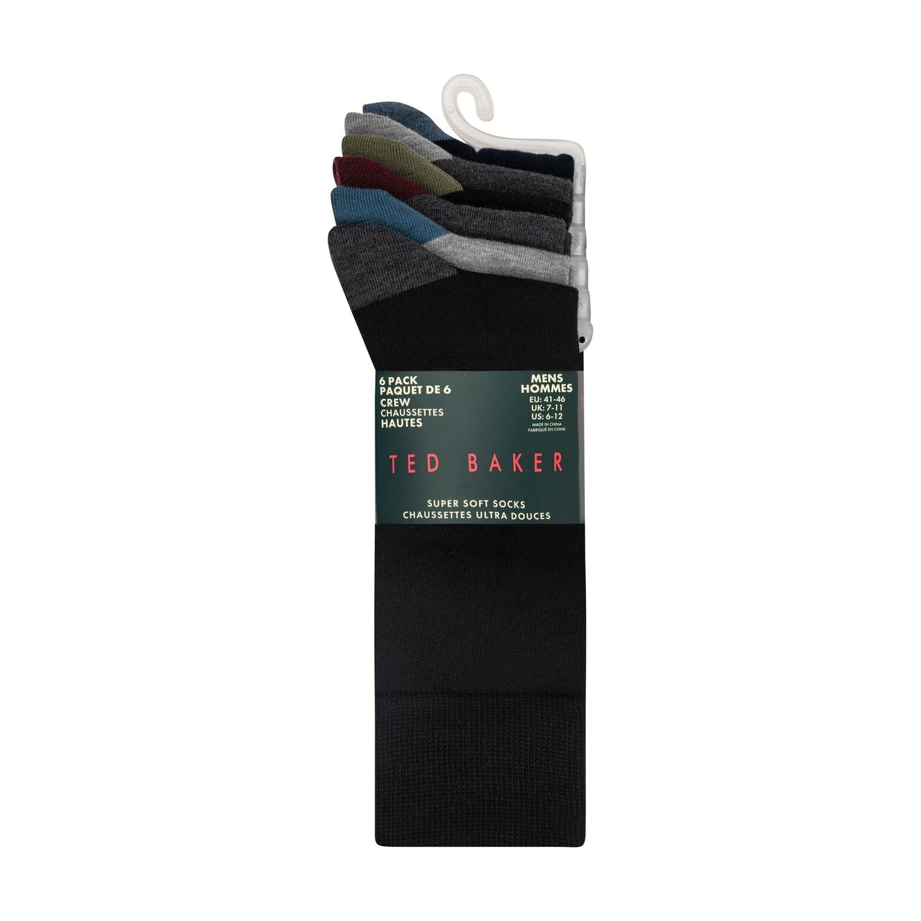 Ted Baker 6 Pack Formal Crew Long Socks