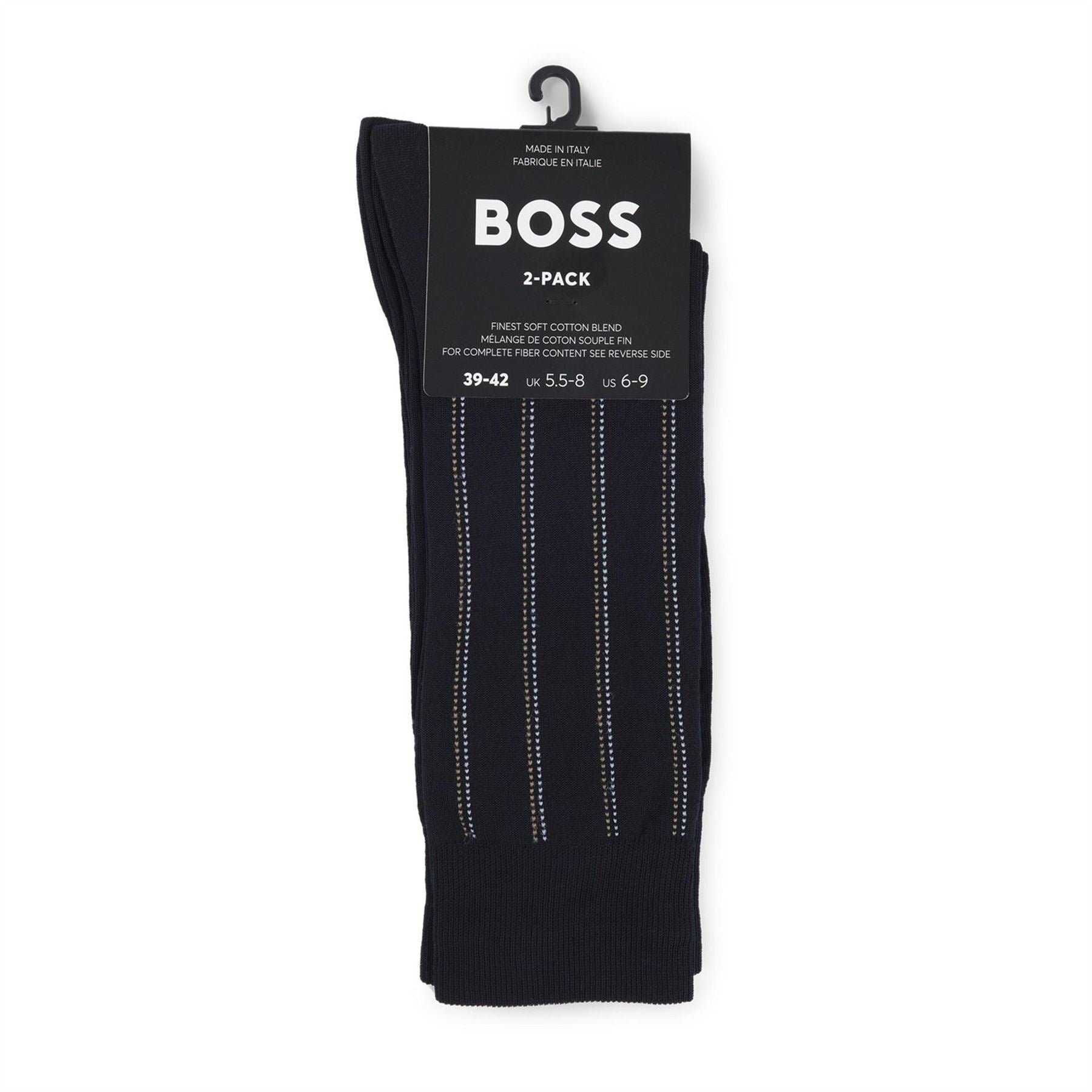 Boss 2 Pack Pinstripe Crew Socks