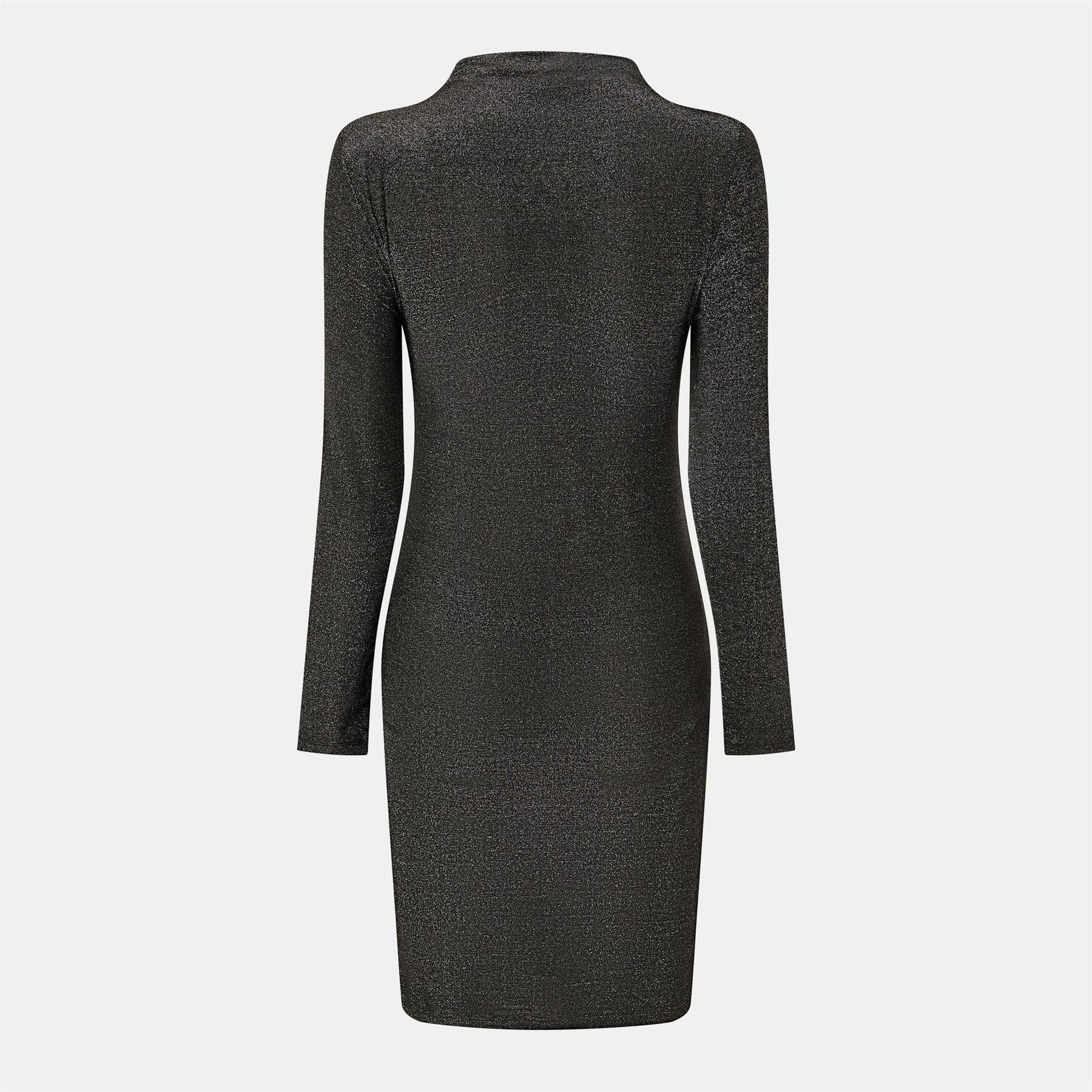 Pieces Knit Glitter High Neck Mini Bodycon Dress