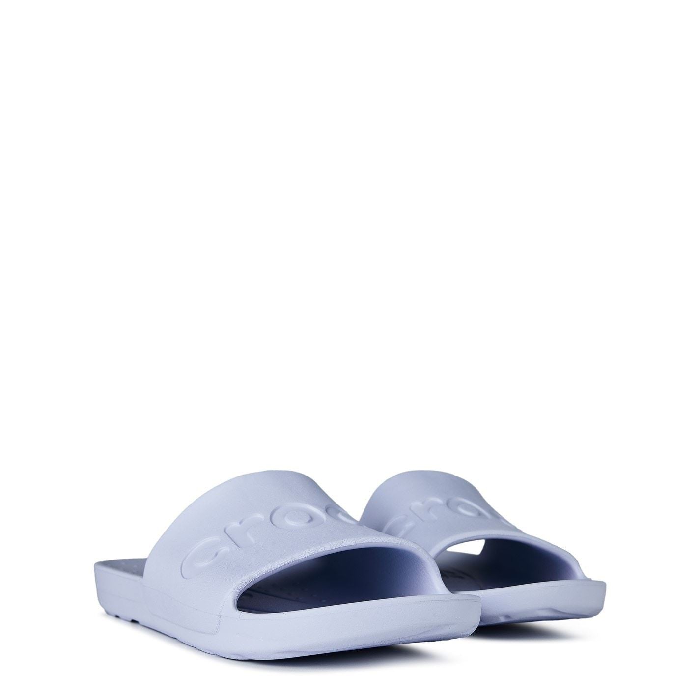 Crocs Logo Print Open Toe Flat Heel Slides