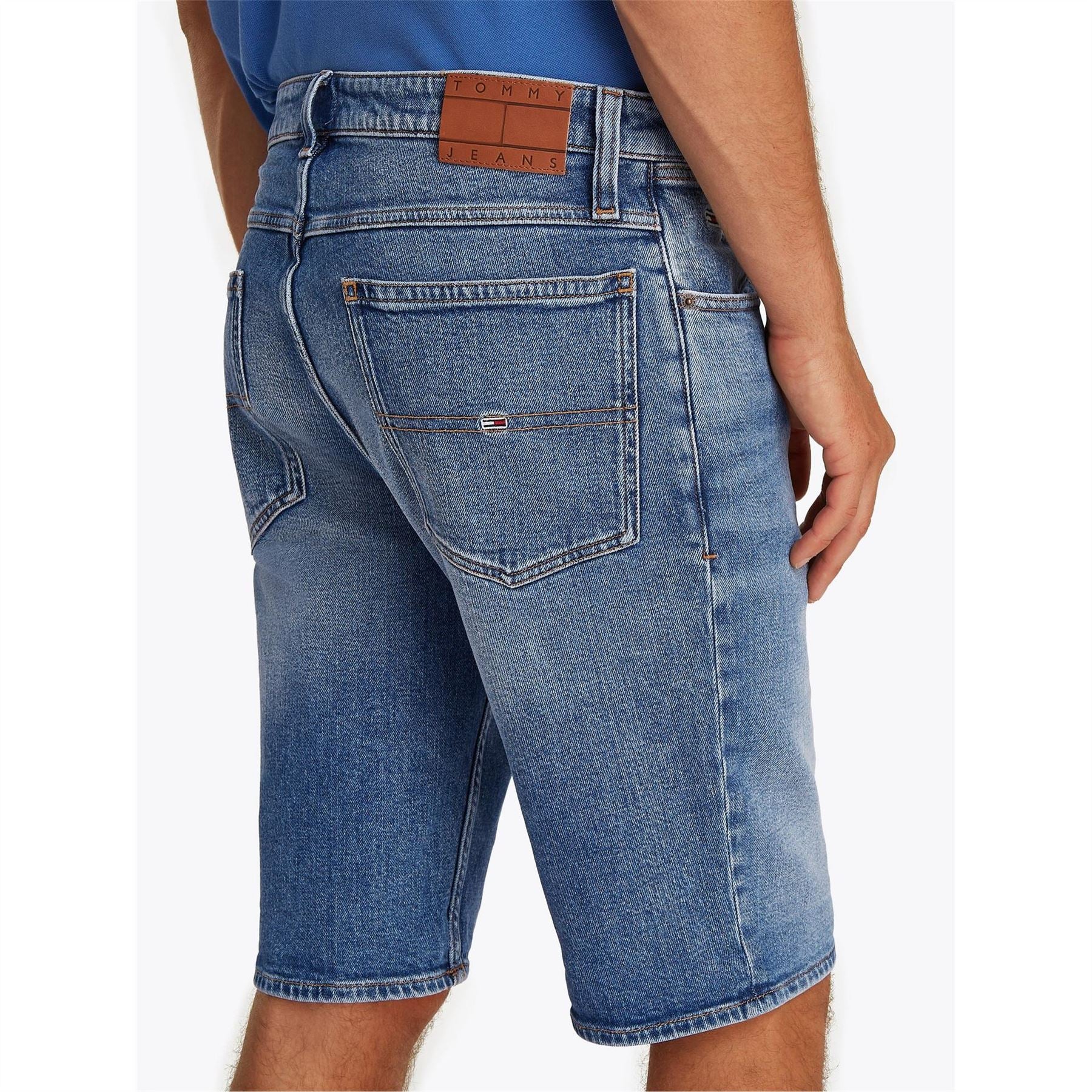 Tommy Jeans Denim Bermuda Shorts Solid Patterned