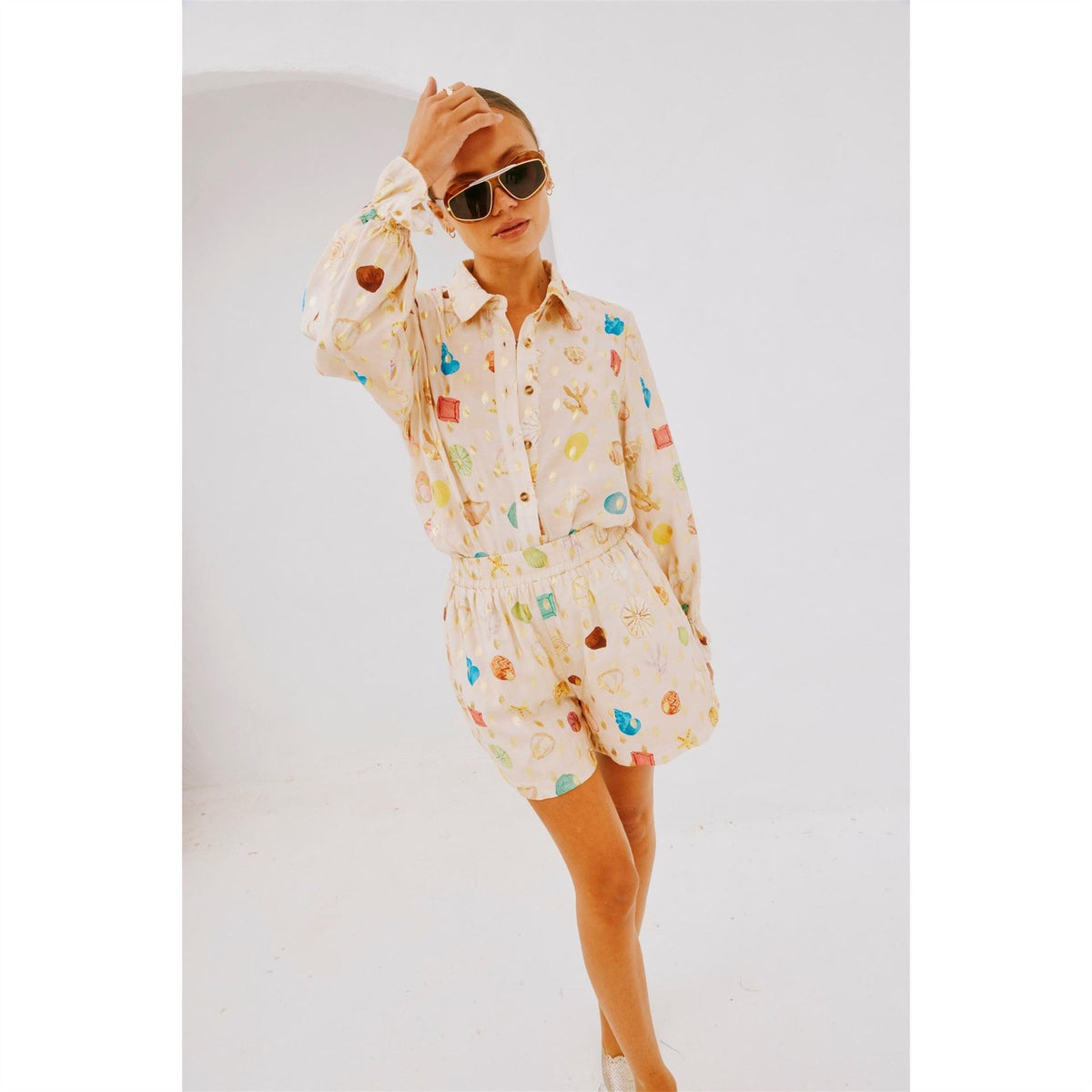 Never Fully Dressed Shell Elissa Graphic Print Shorts