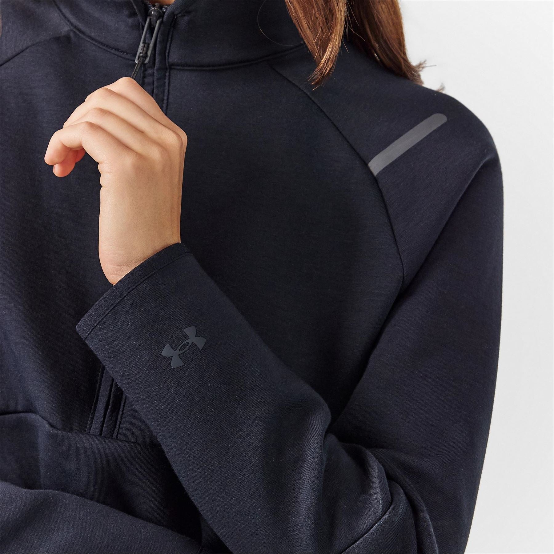 Under Armour Reflective Trim Cropped Raglan Sleeve Relaxed Fit Sweatshirt