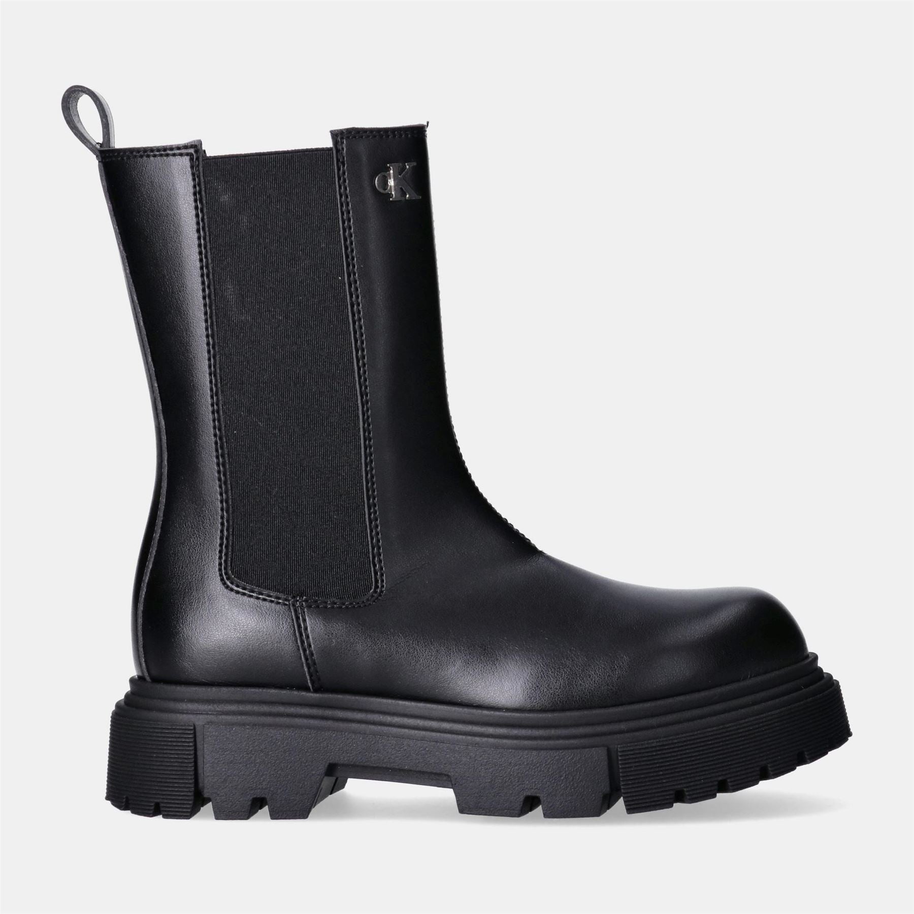 Calvin Klein Jeans Zipper Lug Sole Chunky Heeled Chelsea Boots