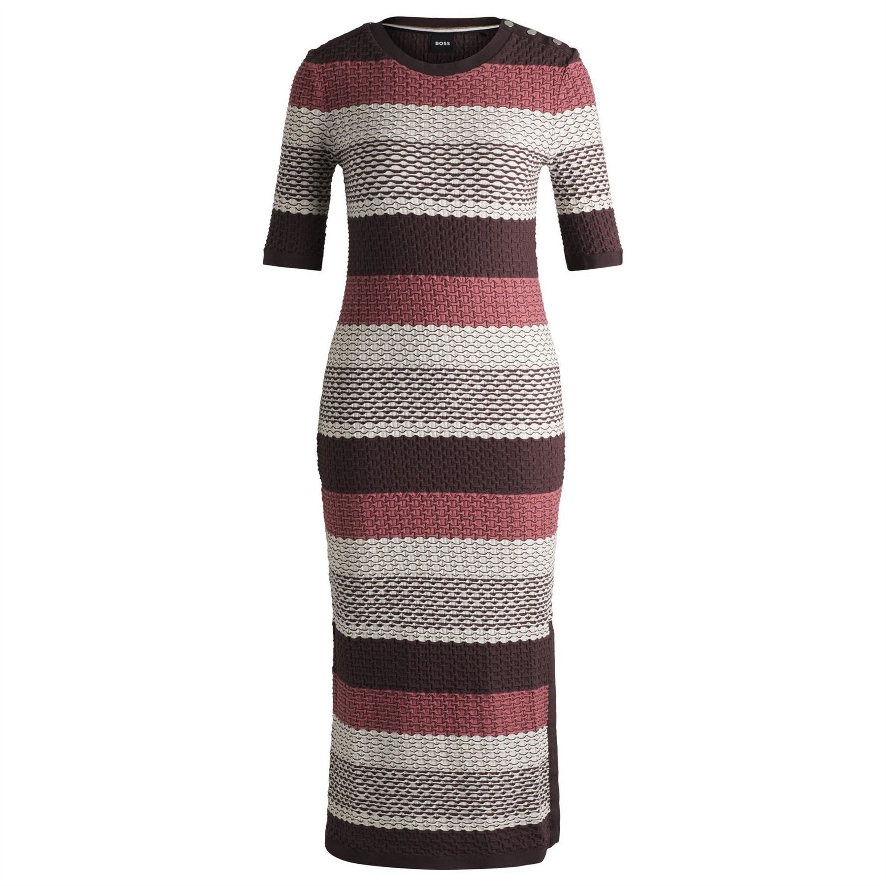 Boss Etanah Crew Neck Three Quarter Sleeve Maxi Dress