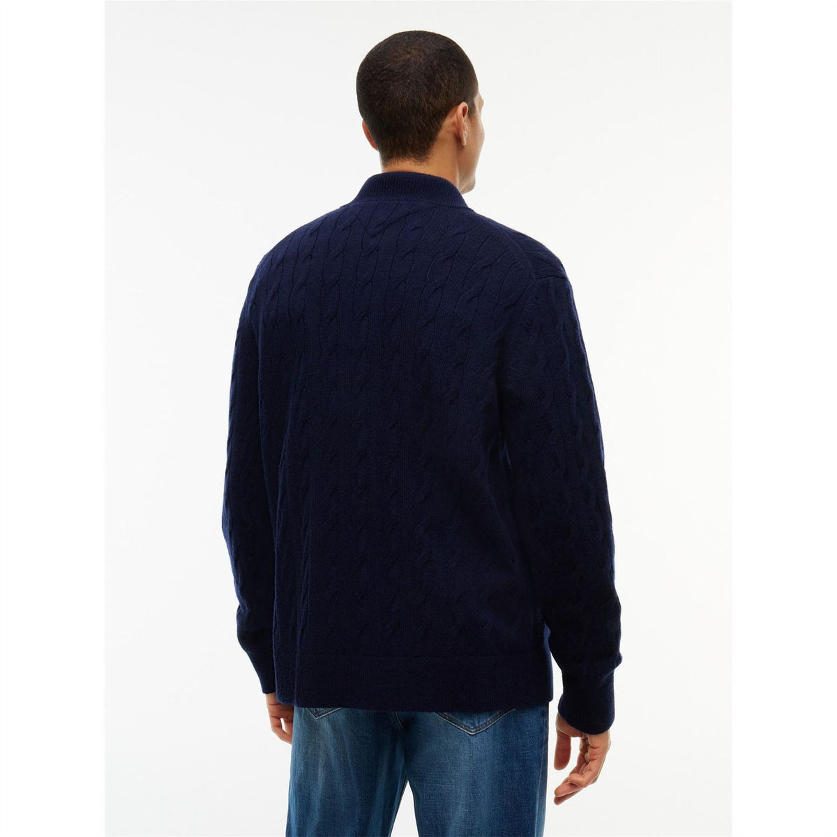 Tommy Hilfiger Lambswool Cable Quarter Zip Knitted Top