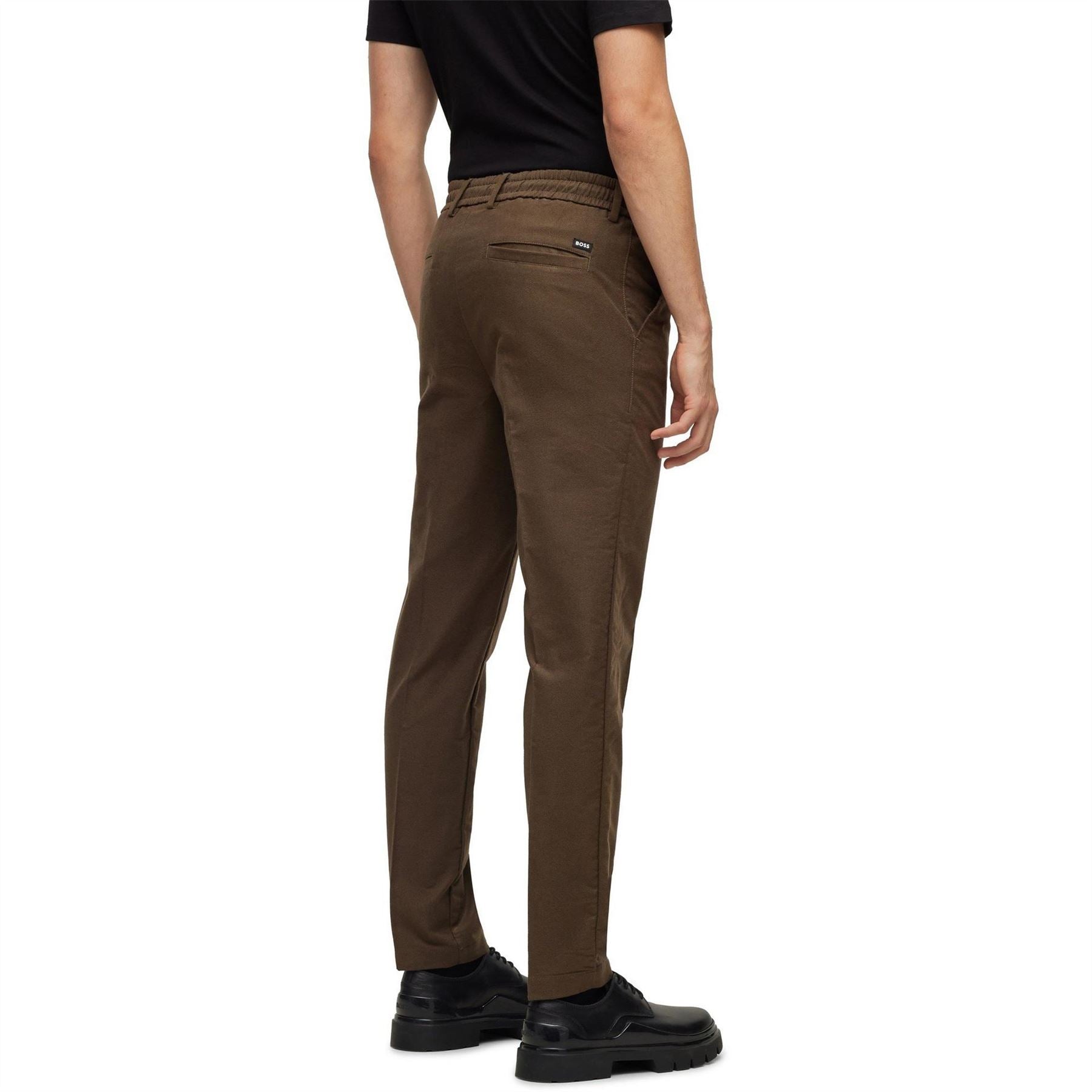 Boss Kane Solid Patterned Straight Trousers