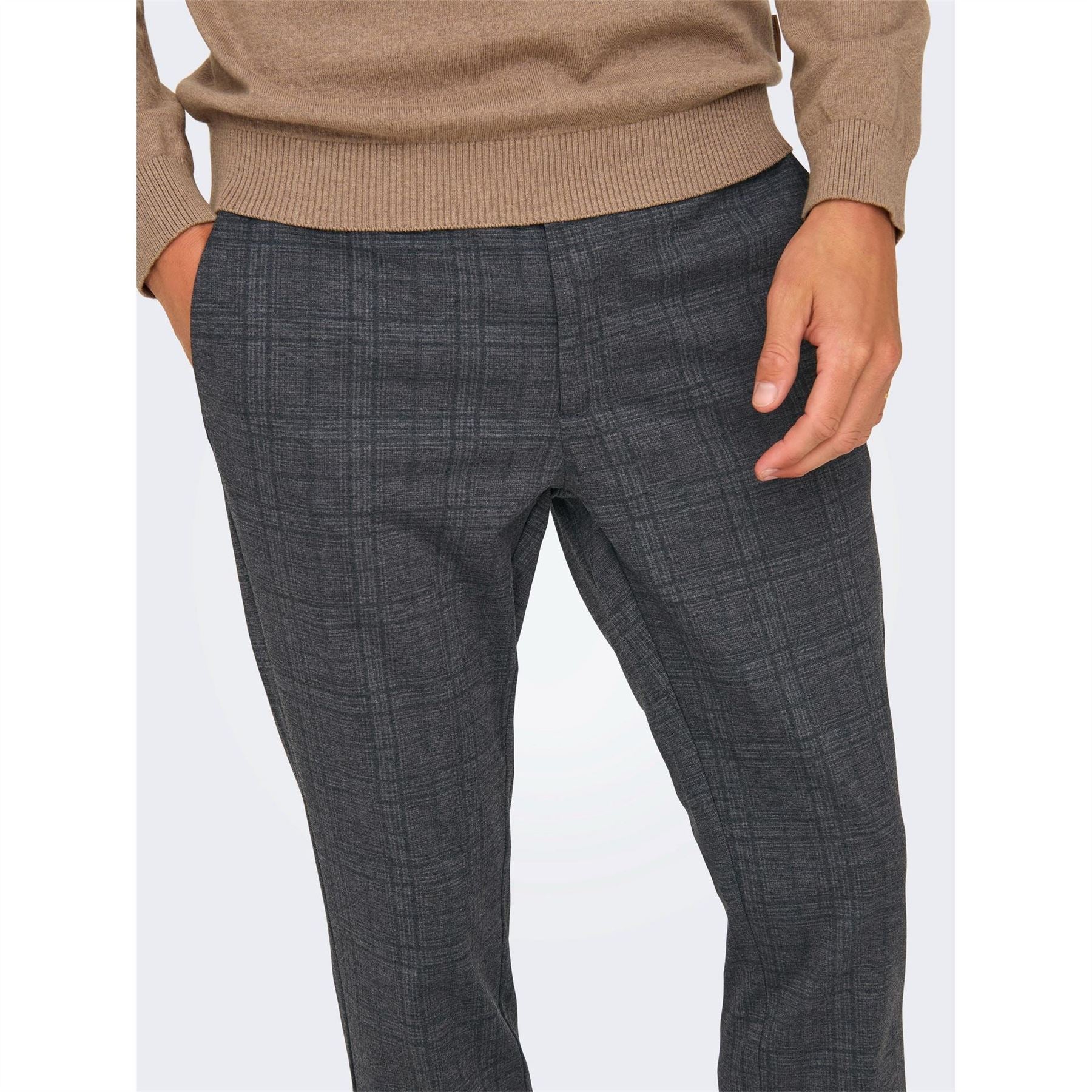 Only Plaid Slim Five Pocket Chinos