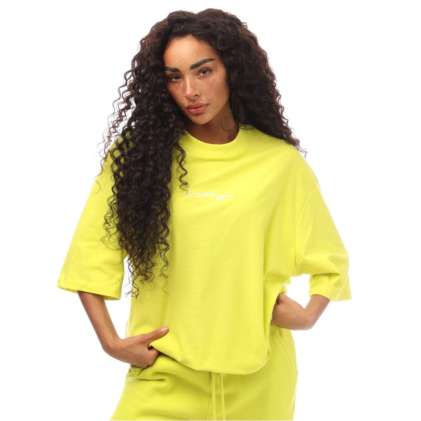Hype Oversize Fit Signature Print T-Shirt