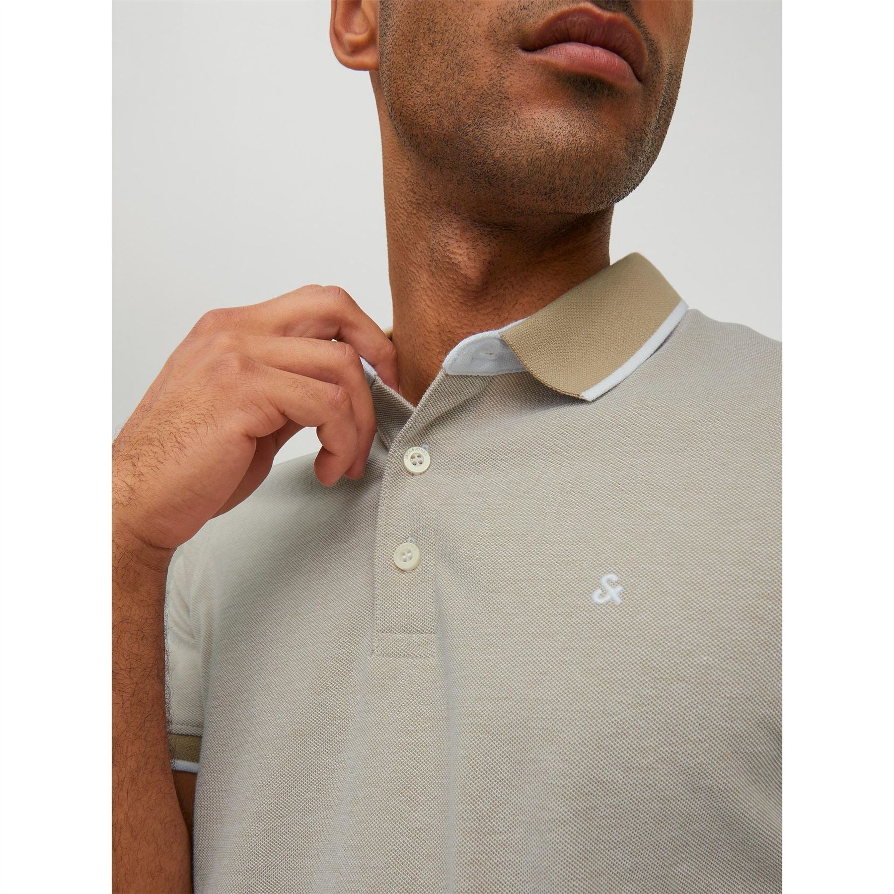 Jack and Jones Paulos Tipped Pique Short Sleeve Polo Shirt