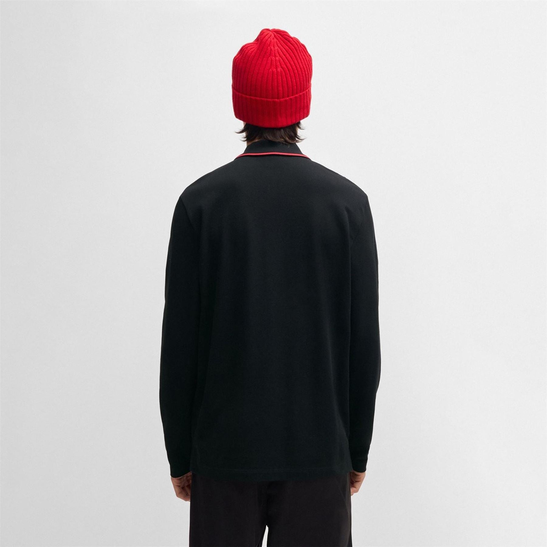 Hugo HUGO Derriko Long Sleeve Polo Shirt with Logo Detail