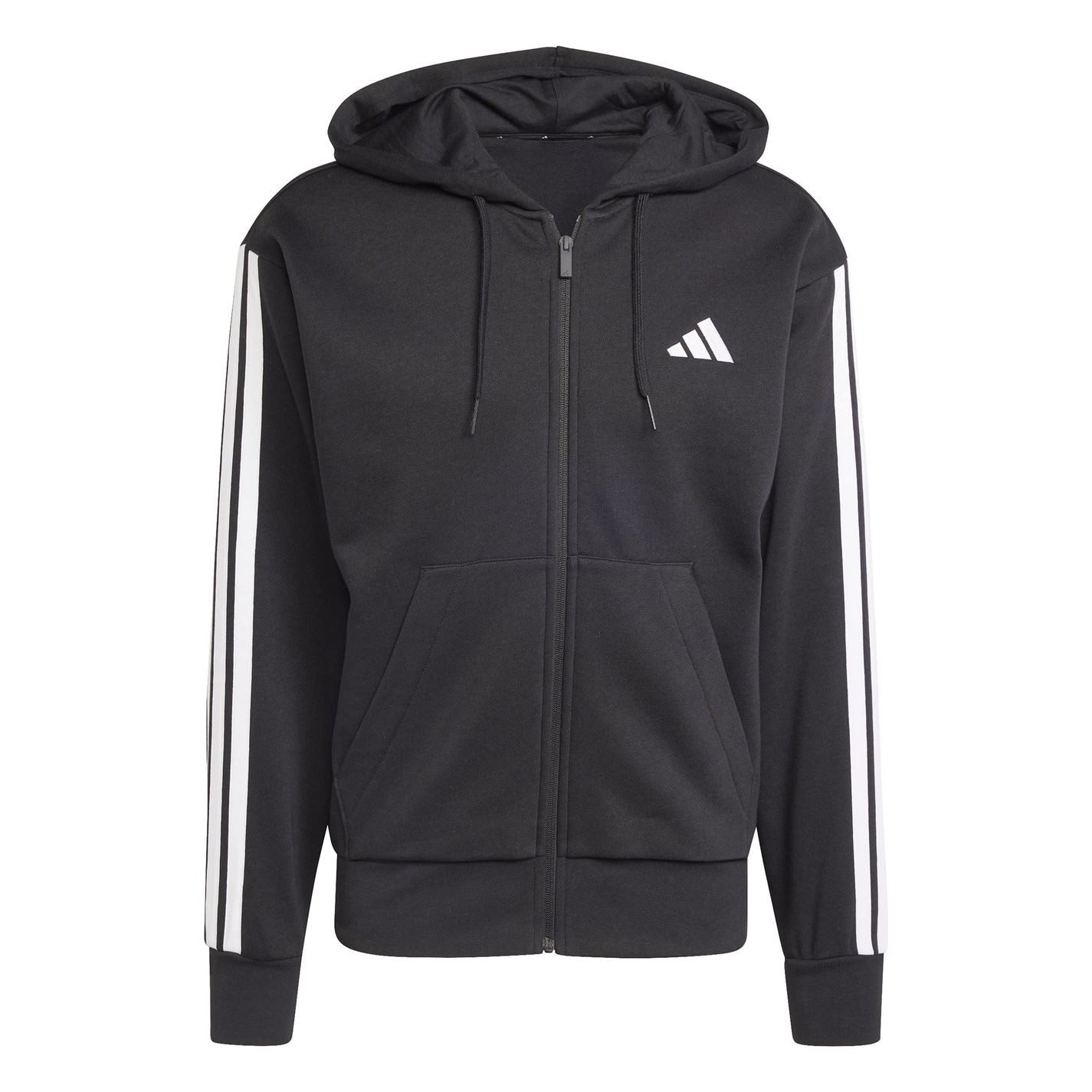 adidas Mens Essentials Fleece 3 Stripes Full Zip Hoodie