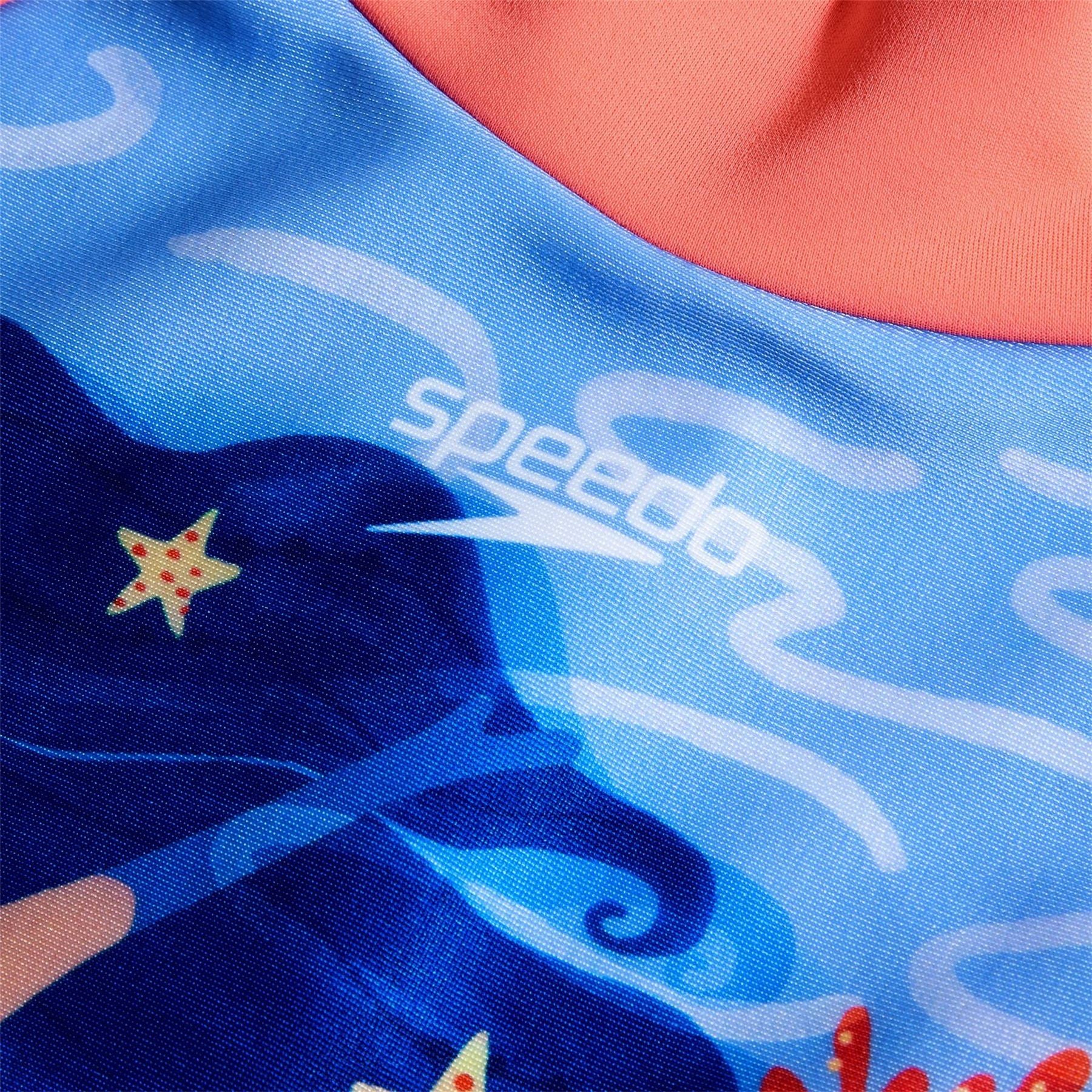 Speedo Little Mermaid Cartoon Print One-Piece Swimsuit