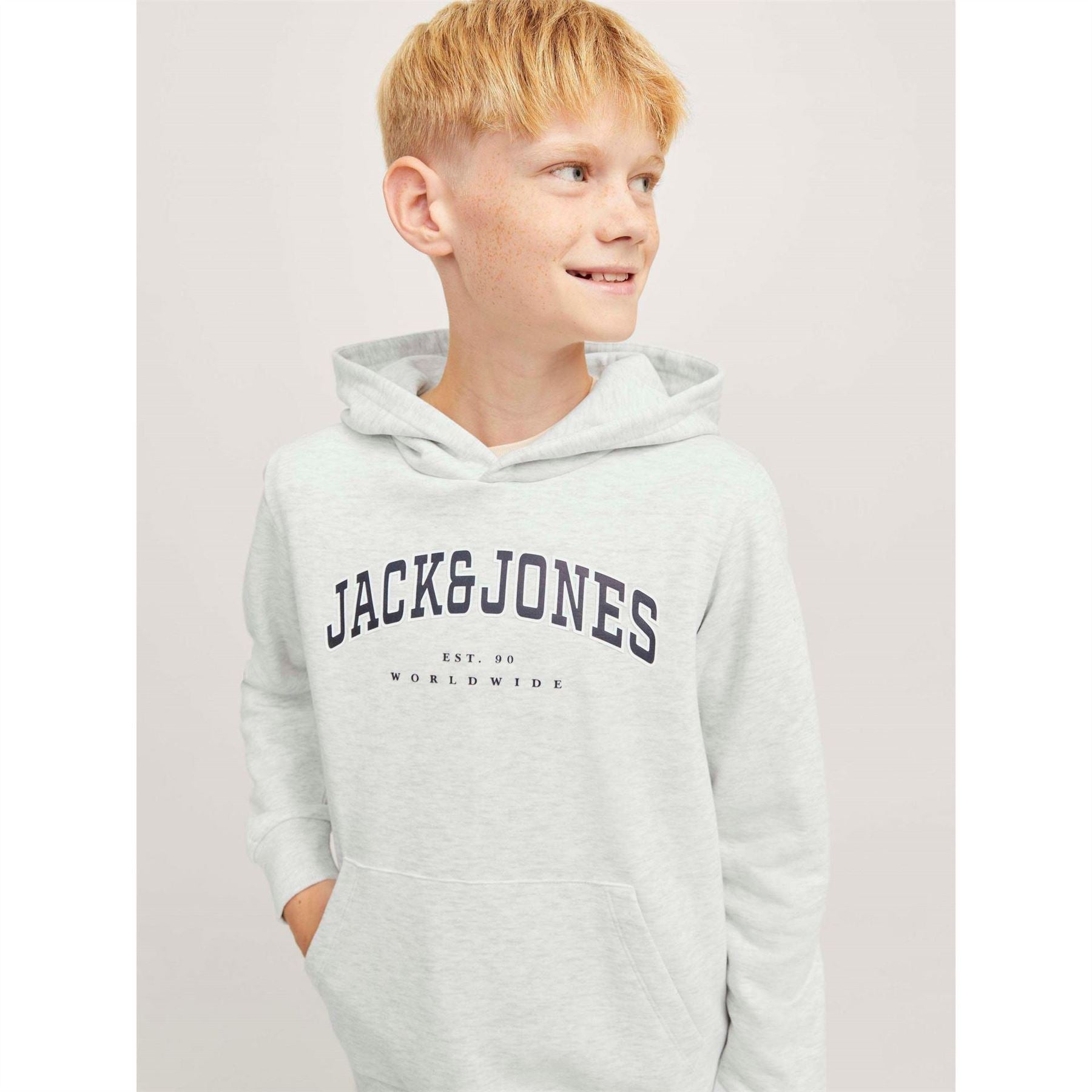 Jack and Jones Lettering Hooded Neck Long Sleeve Varsity Sweatshirt