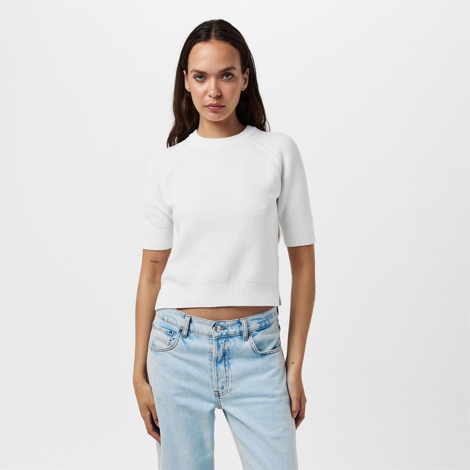 French Connection Lilly Mozart Short Sleeve Knitted Top