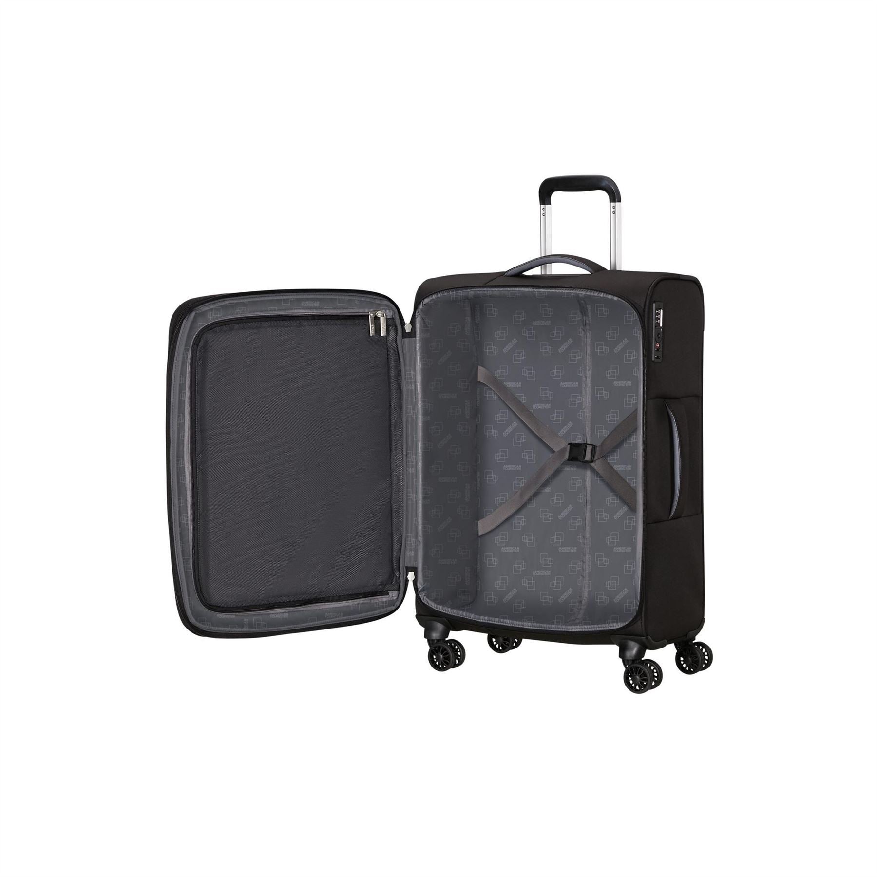 American Tourister Spinner 67x44x26 28cm Exp Tsa Medium Soft Suitcase