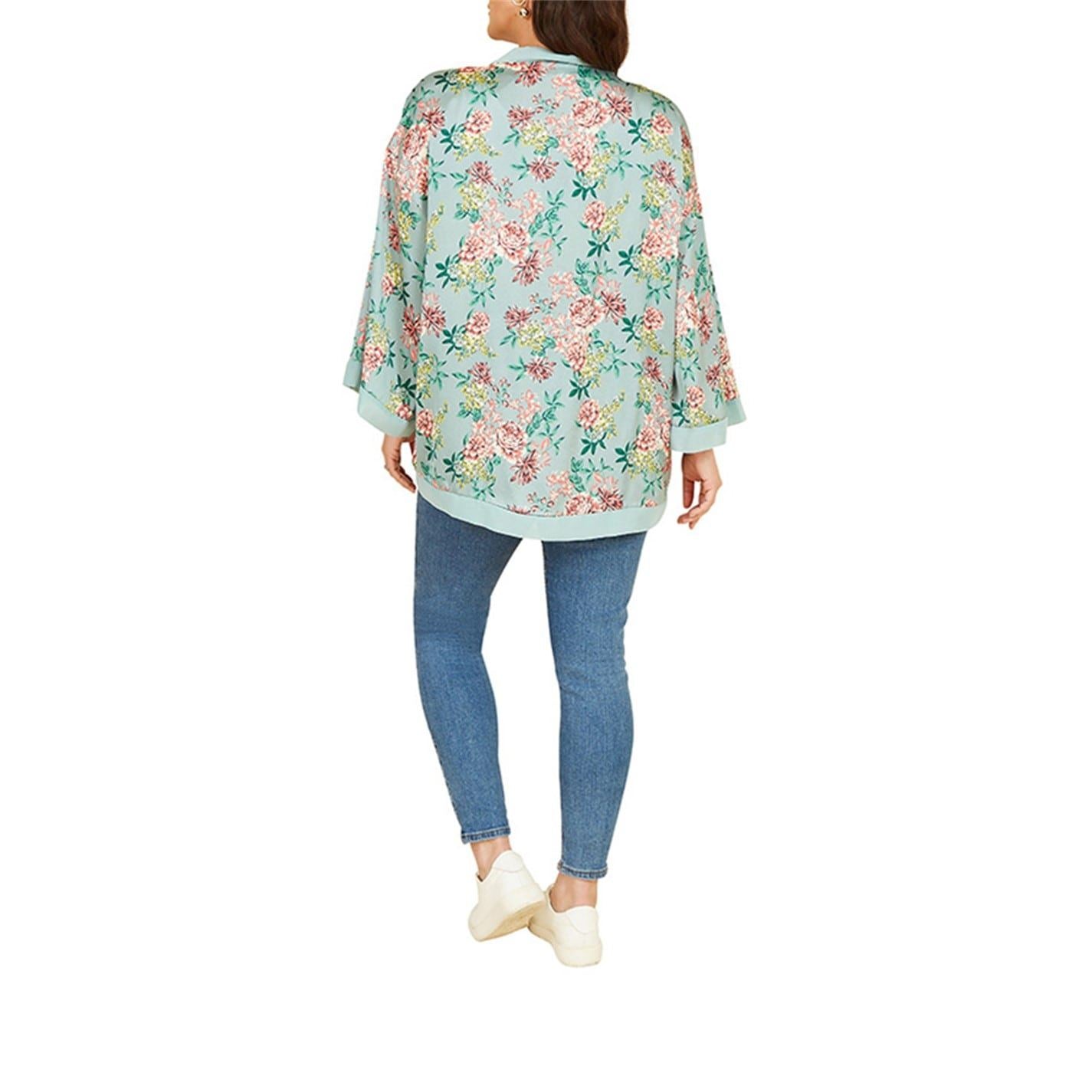 Yumi Floral Satin Kimono