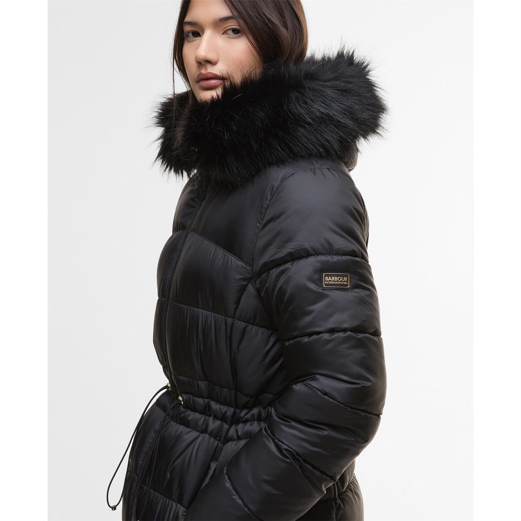 Barbour International Anastasia Detachable Hood Slim Fit Medium Puffer Jacket