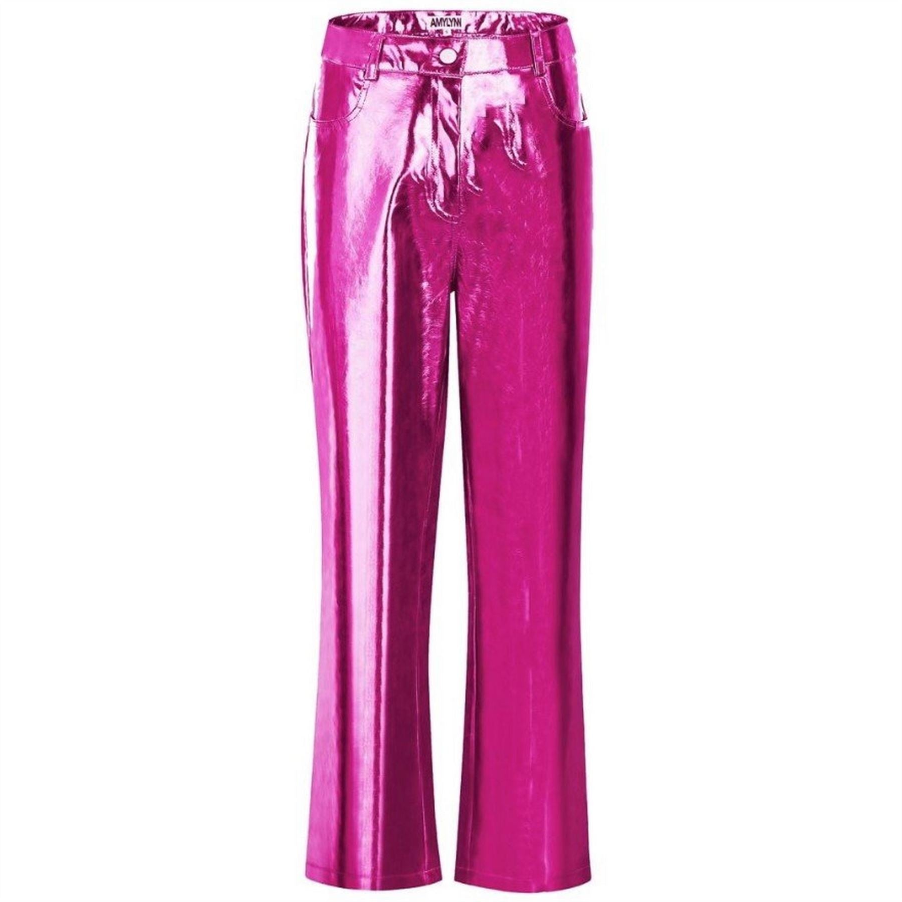 AmyLynn Lupe Metallic Patterned Straight Trousers