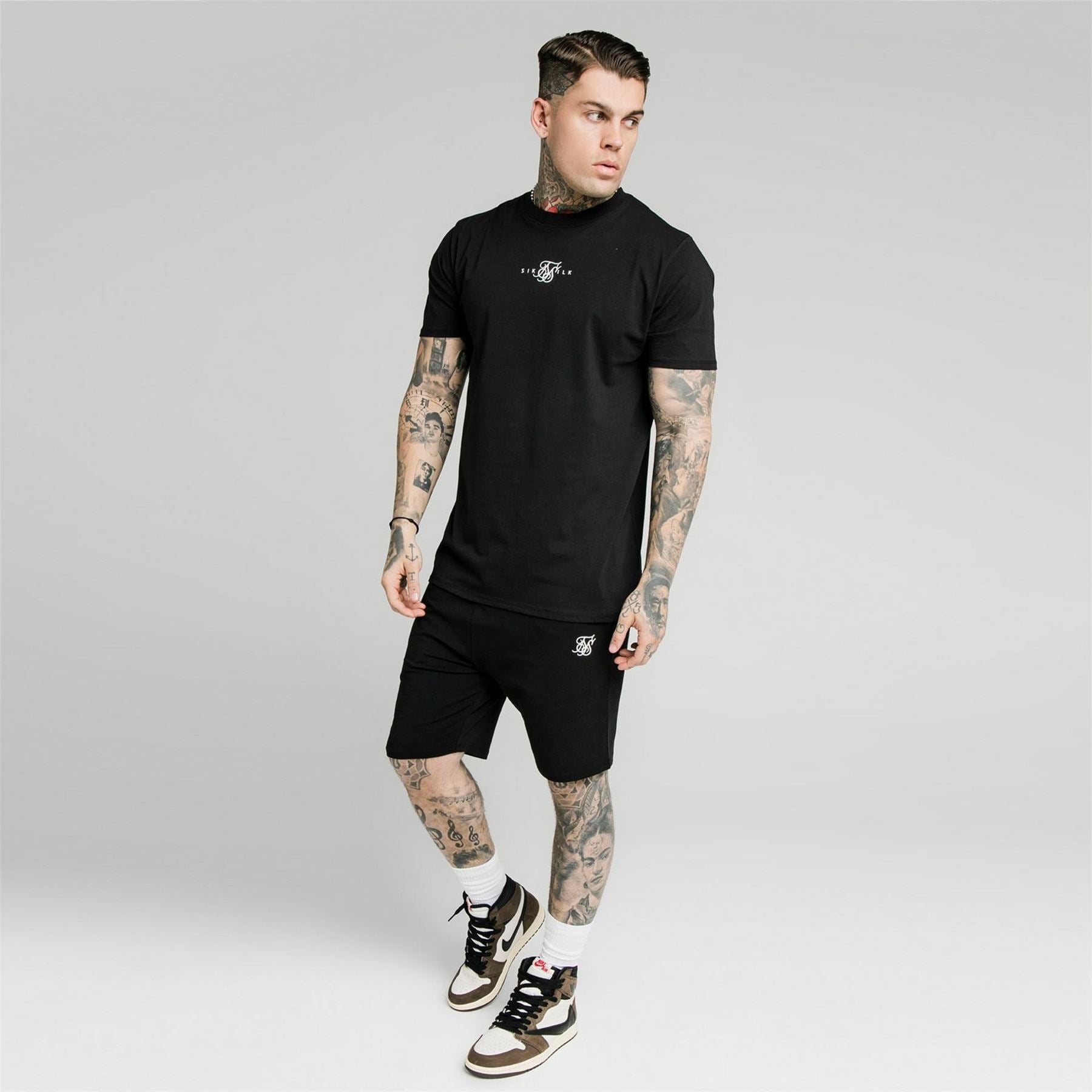 SikSilk Logo Jersey Jogger Shorts