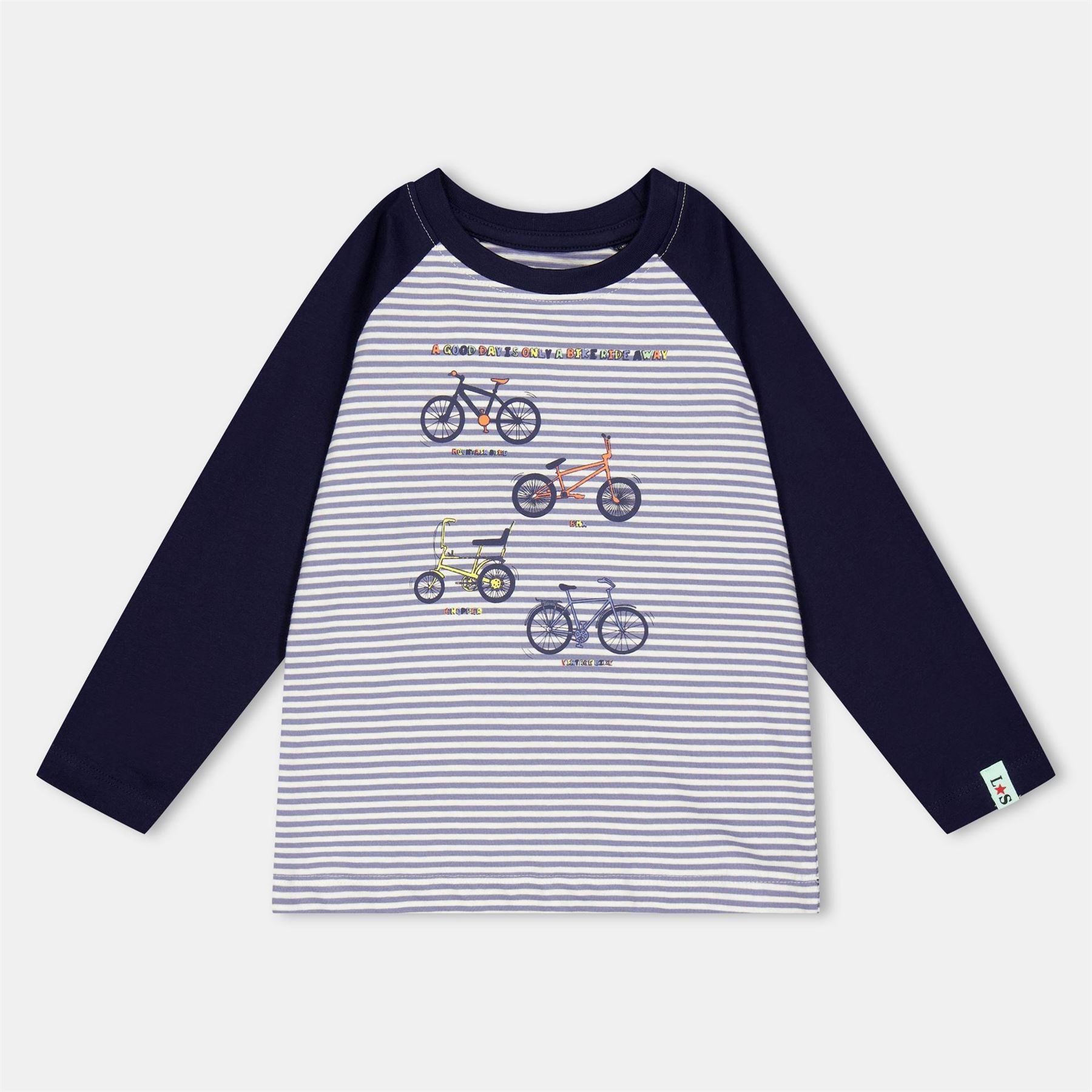 Lilly and Sid Bike Graphic Raglan Sleeve Athletic Top
