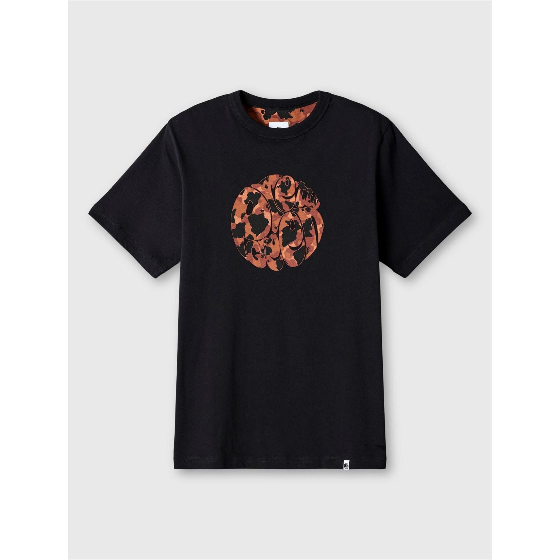 Pretty Green Brindle Logo Print Crew Neck Short Sleeve T-Shirt