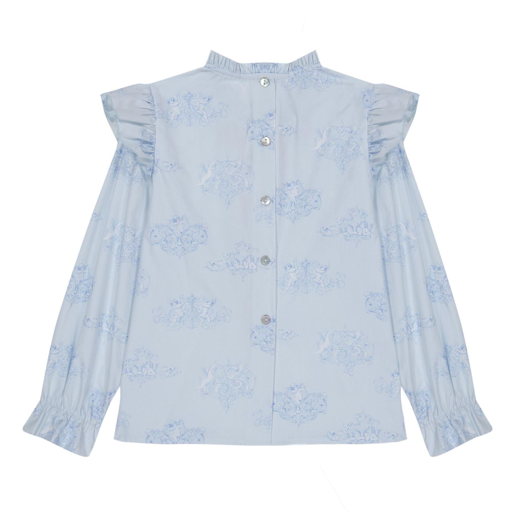 Phi High Neck Long Sleeve Regular Fit Blouse