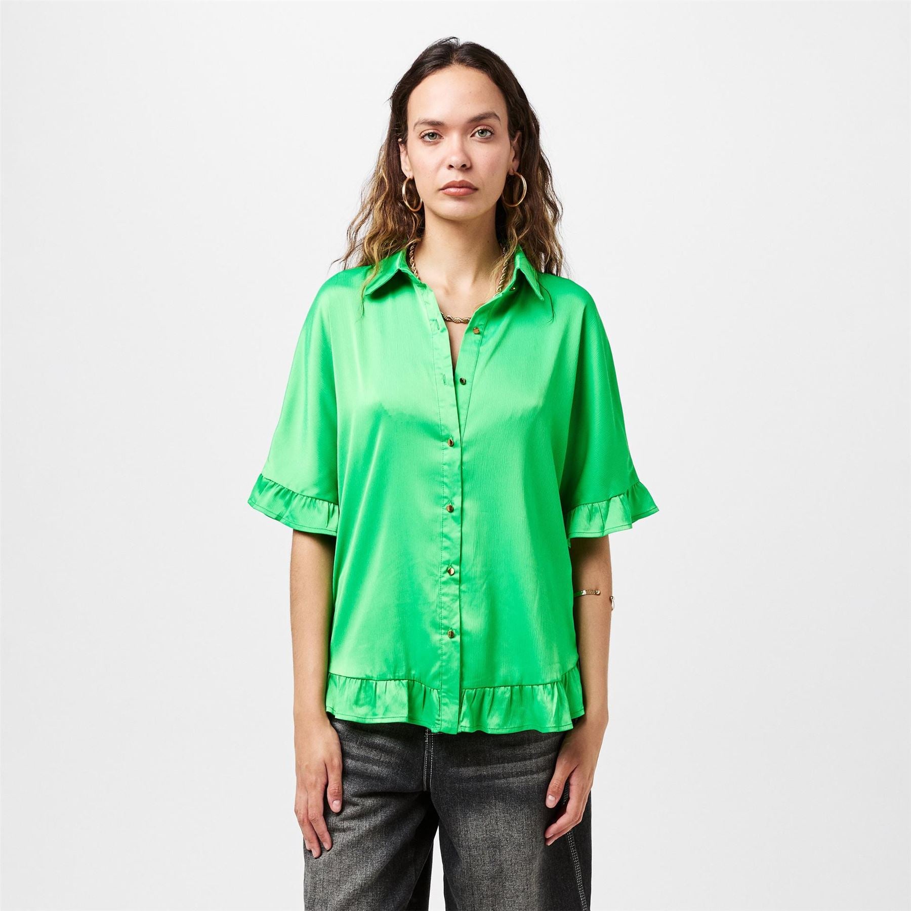 AX Paris Detail Gold Button FronT-Shirt