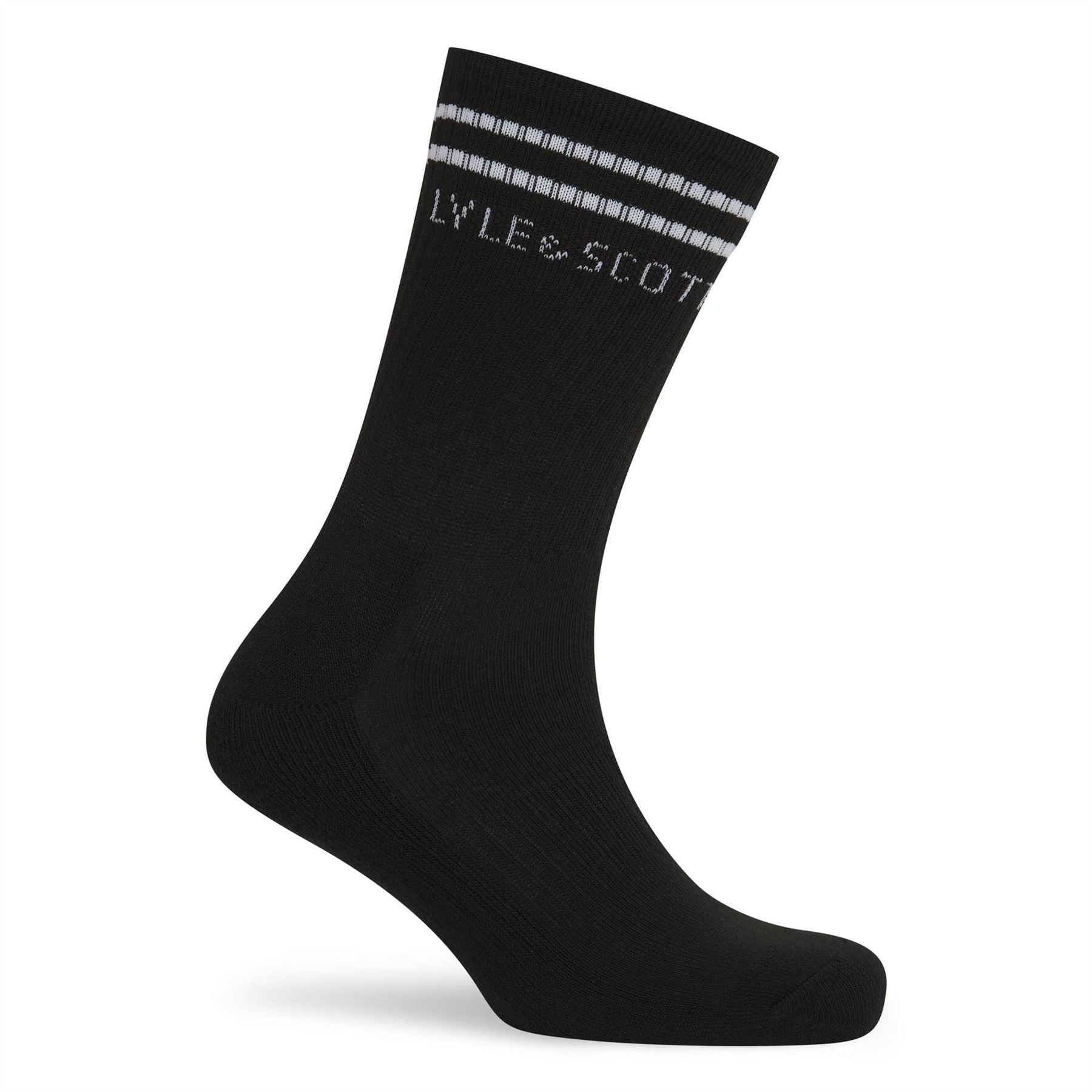 Lyle and Scott 3 Pack Lettering Crew Socks
