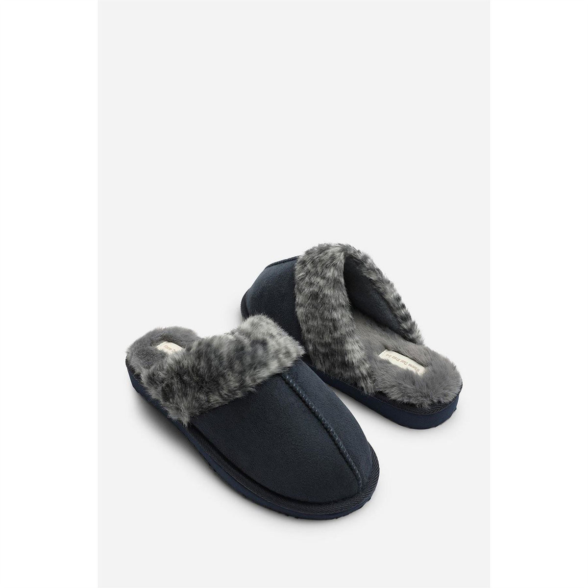 Wheres That From Leopard Faux Fur Trim Mule Slipper
