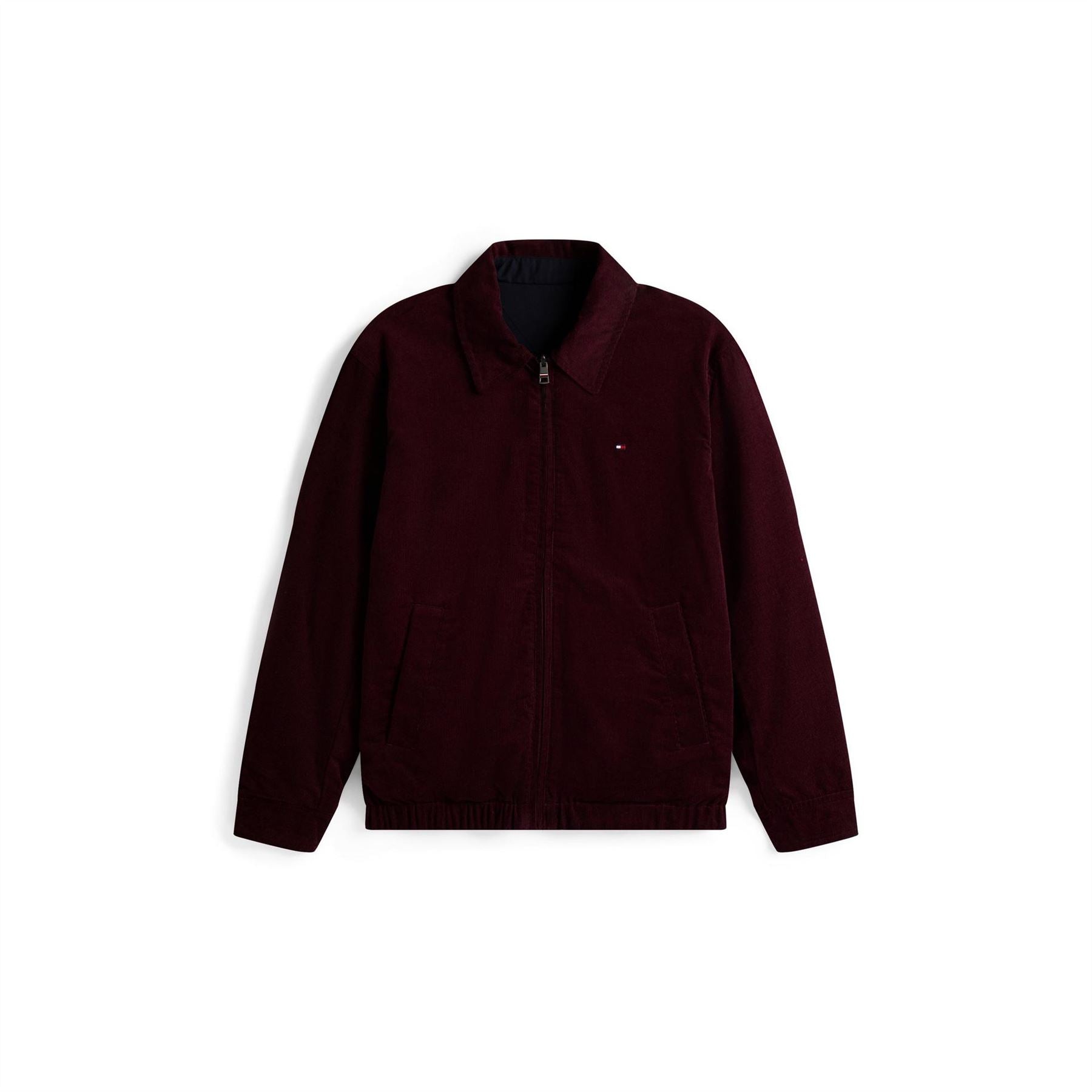 Tommy Hilfiger Reversible Solid Patterned Harrington Jacket with Front Pocket