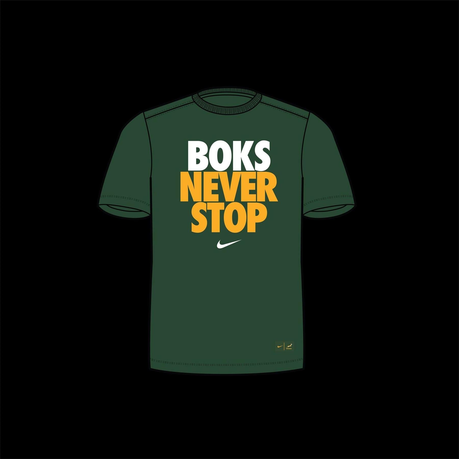 Nike Never Stop Text Graphic Crew Neck Short Sleeve Jersey T-Shirt