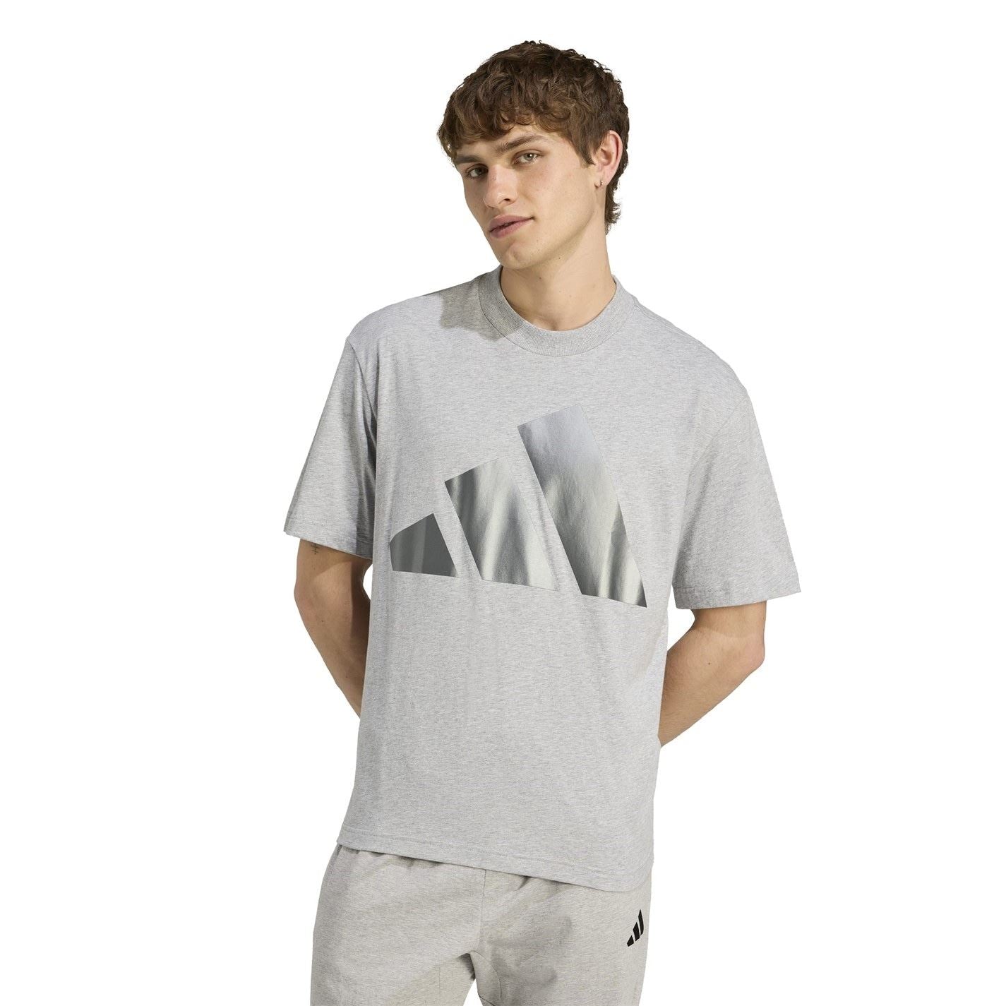 adidas Regular Fit Logo Print Crew Neck T-Shirt