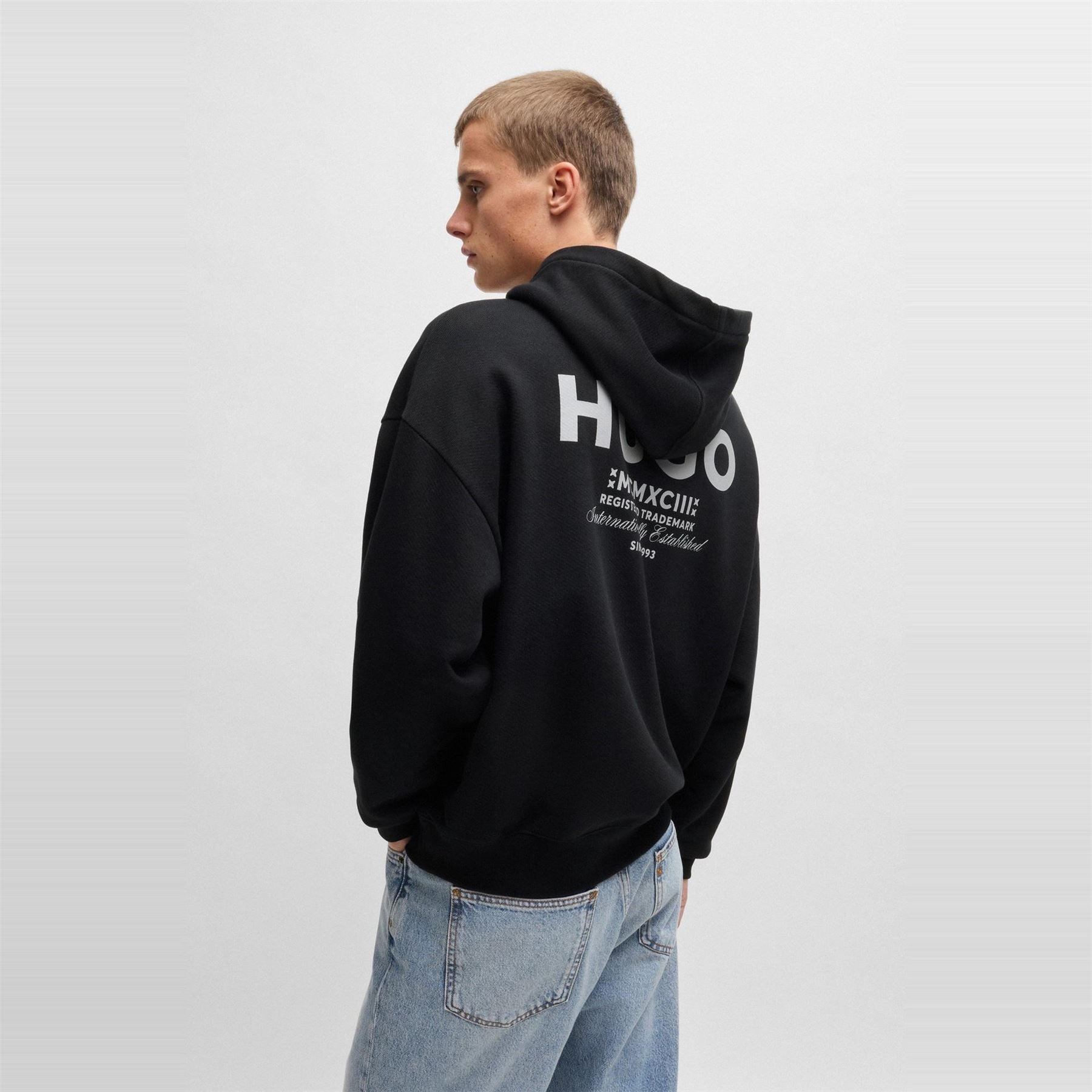 Hugo HUGO Nazardo Drawstring Hoodie with Modern Logo Detail